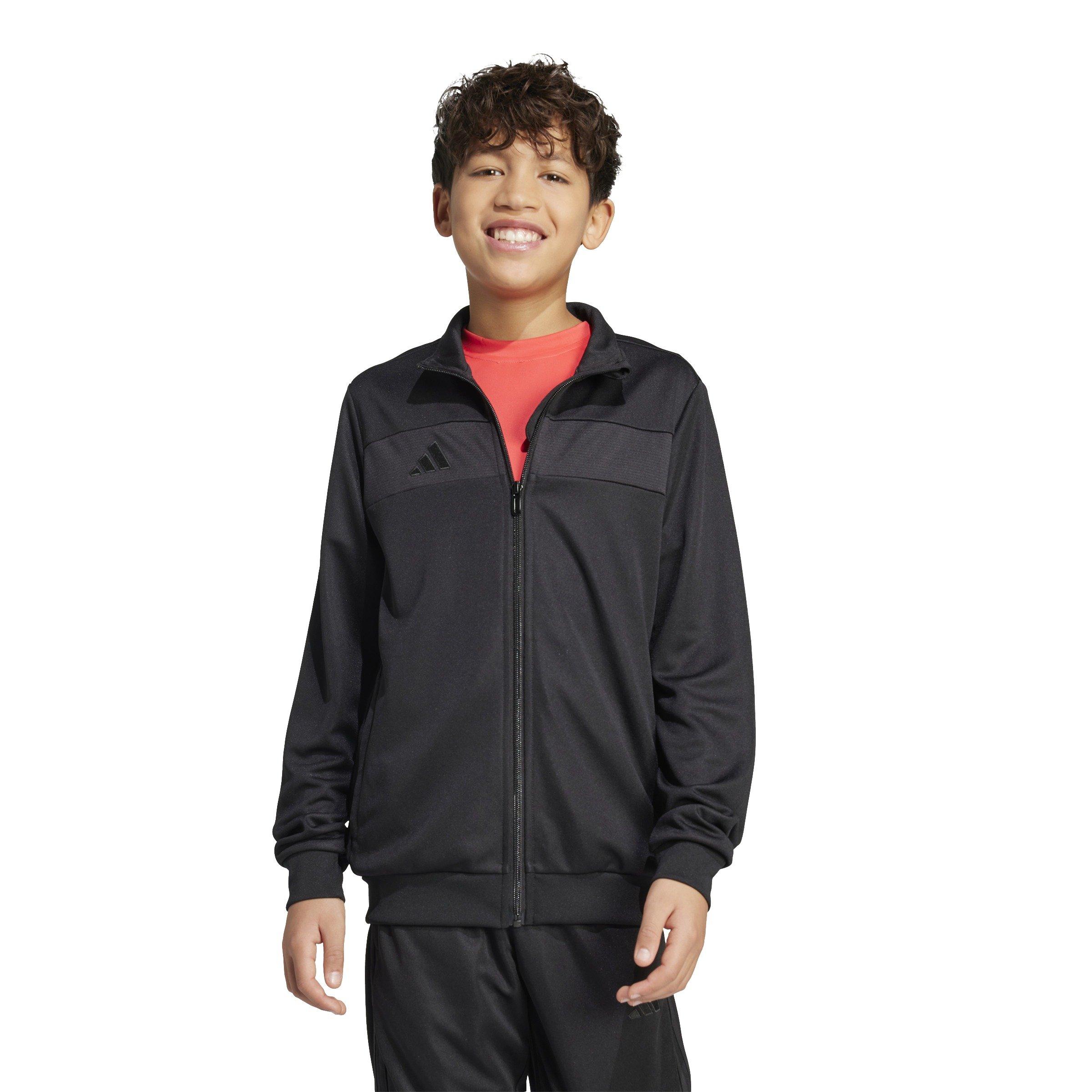 adidas ​Big Kids' Tiro 25 Essentials​ Soccer Trai​ning Jacket - Black - BLACK Thumbnail View 1