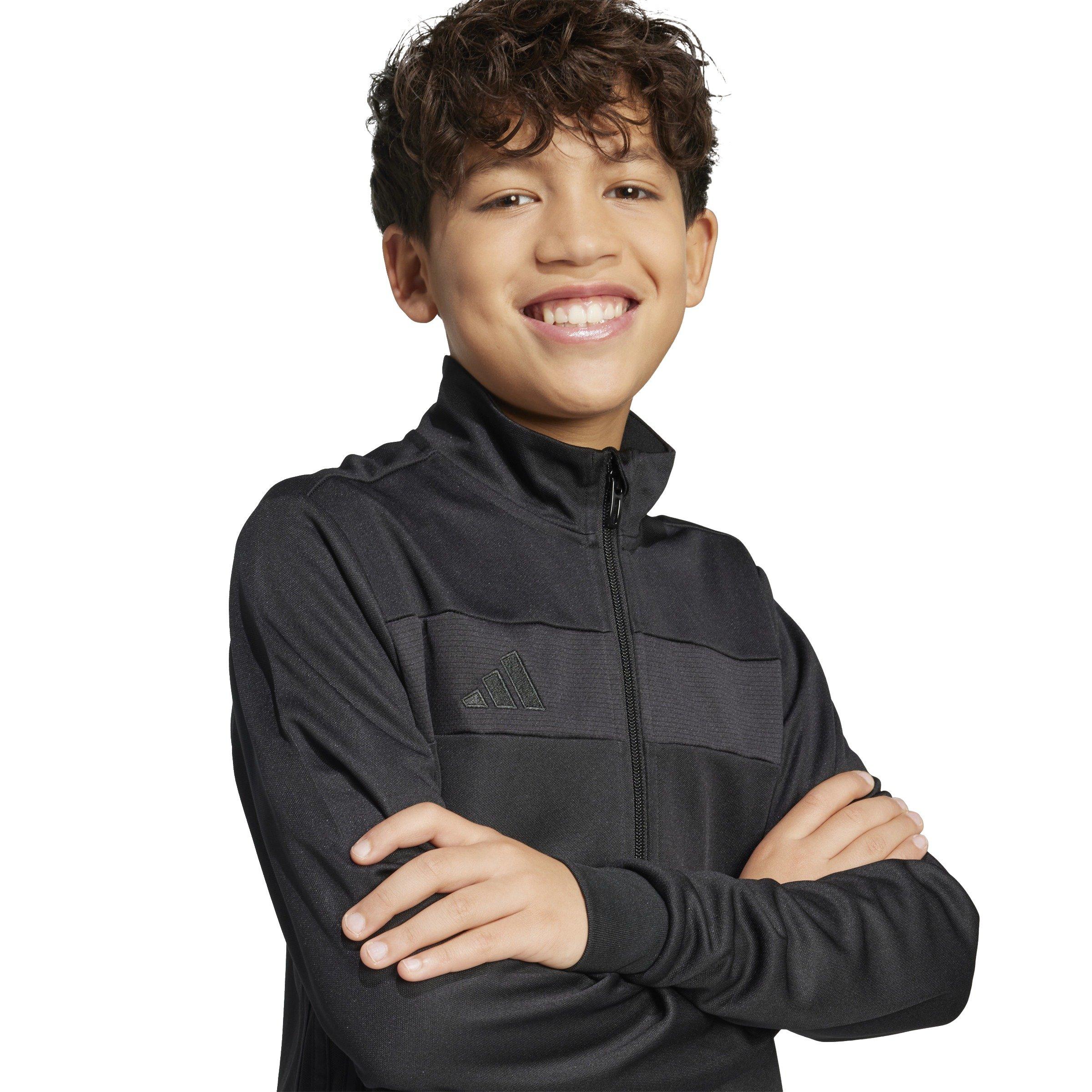 adidas ​Big Kids' Tiro 25 Essentials​ Soccer Trai​ning Jacket - Black - BLACK Thumbnail View 3