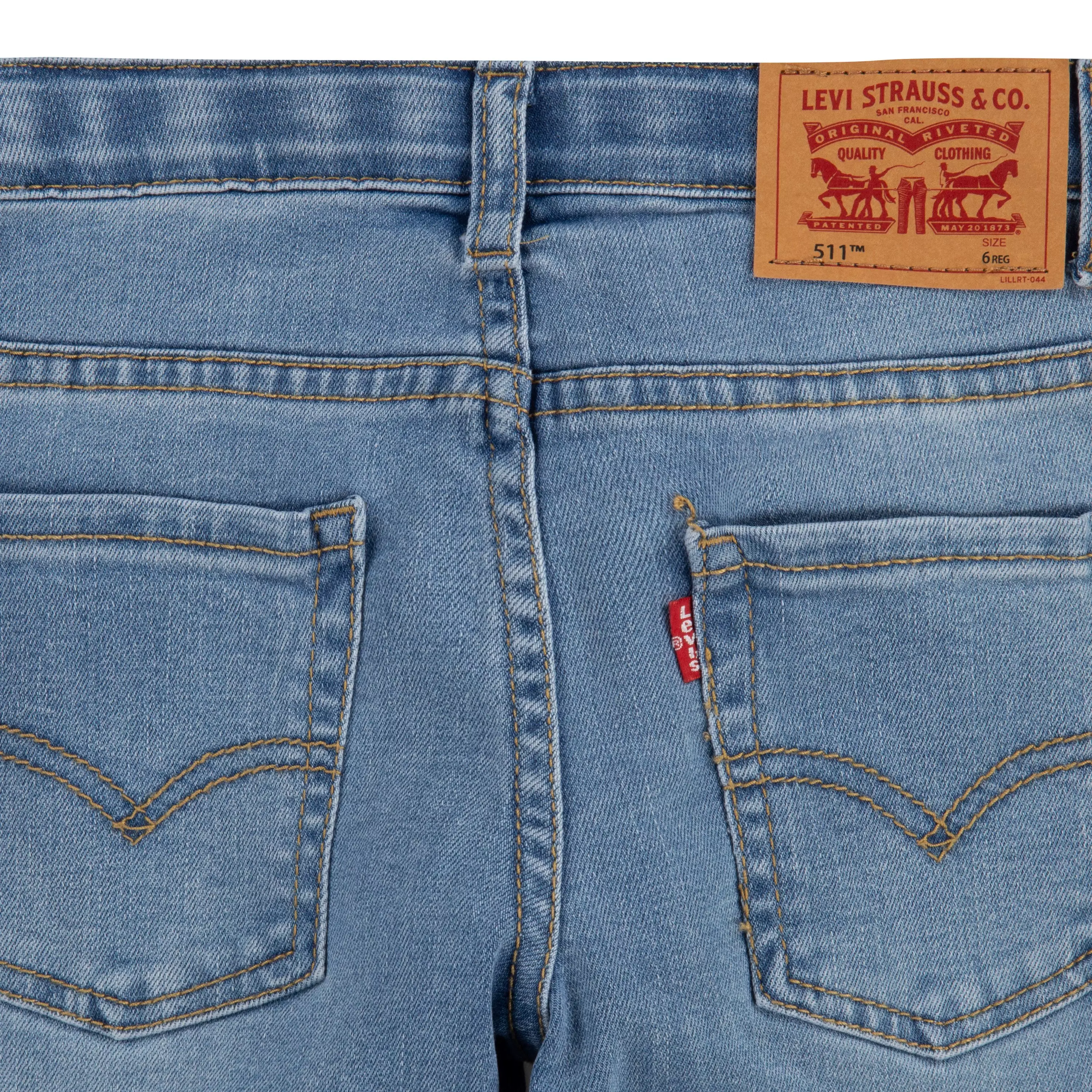 Levi's 511 Eco-Soft Performance Slim Fit Lt Wash Little Boys' Lt Blue Denim Straight Jeans - LT BLUE