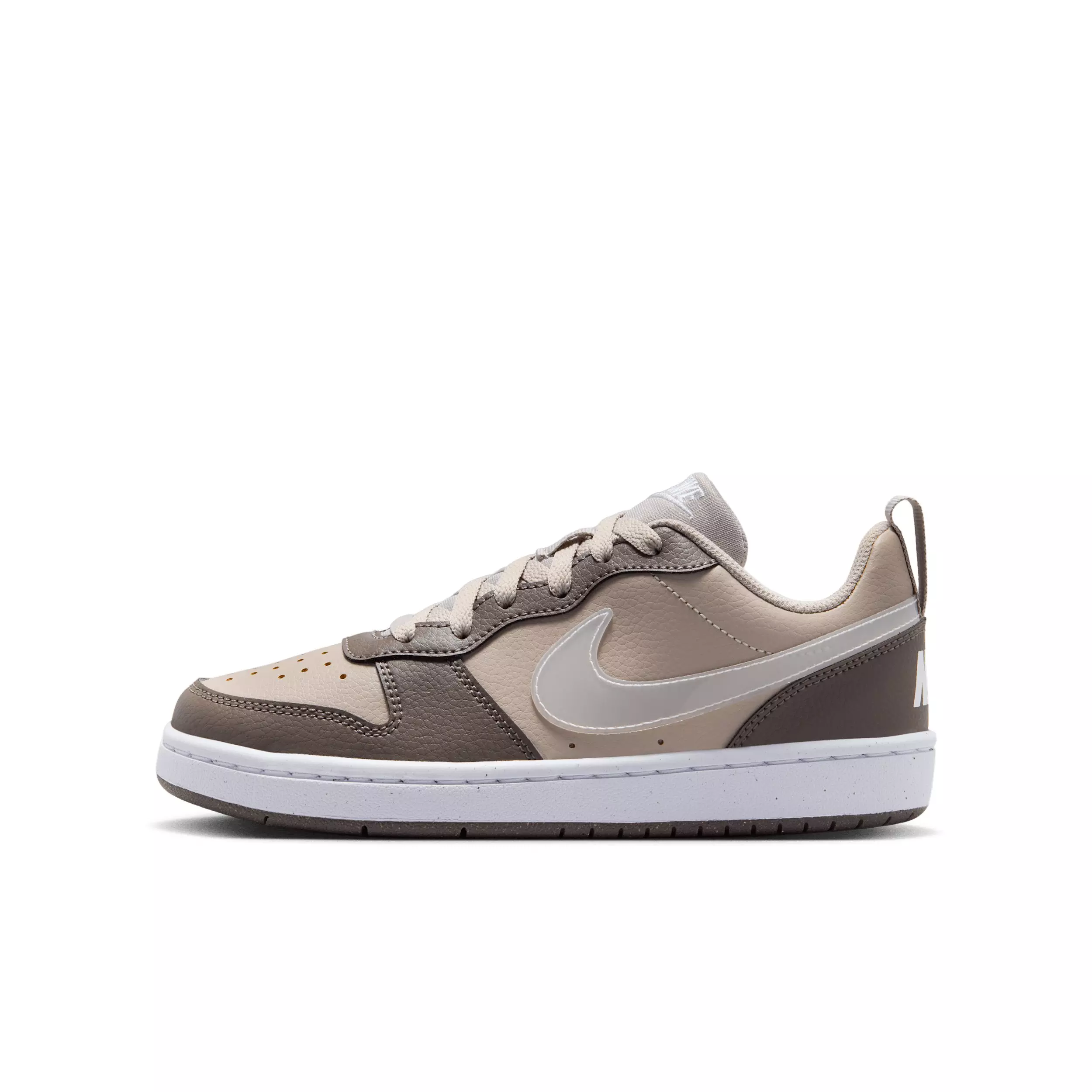 Nike Court Borough Low "Moon Particle/Cave Stone/White/White" Grade School Boys' Shoe - MOON/STONE/WHITE/WHITE
