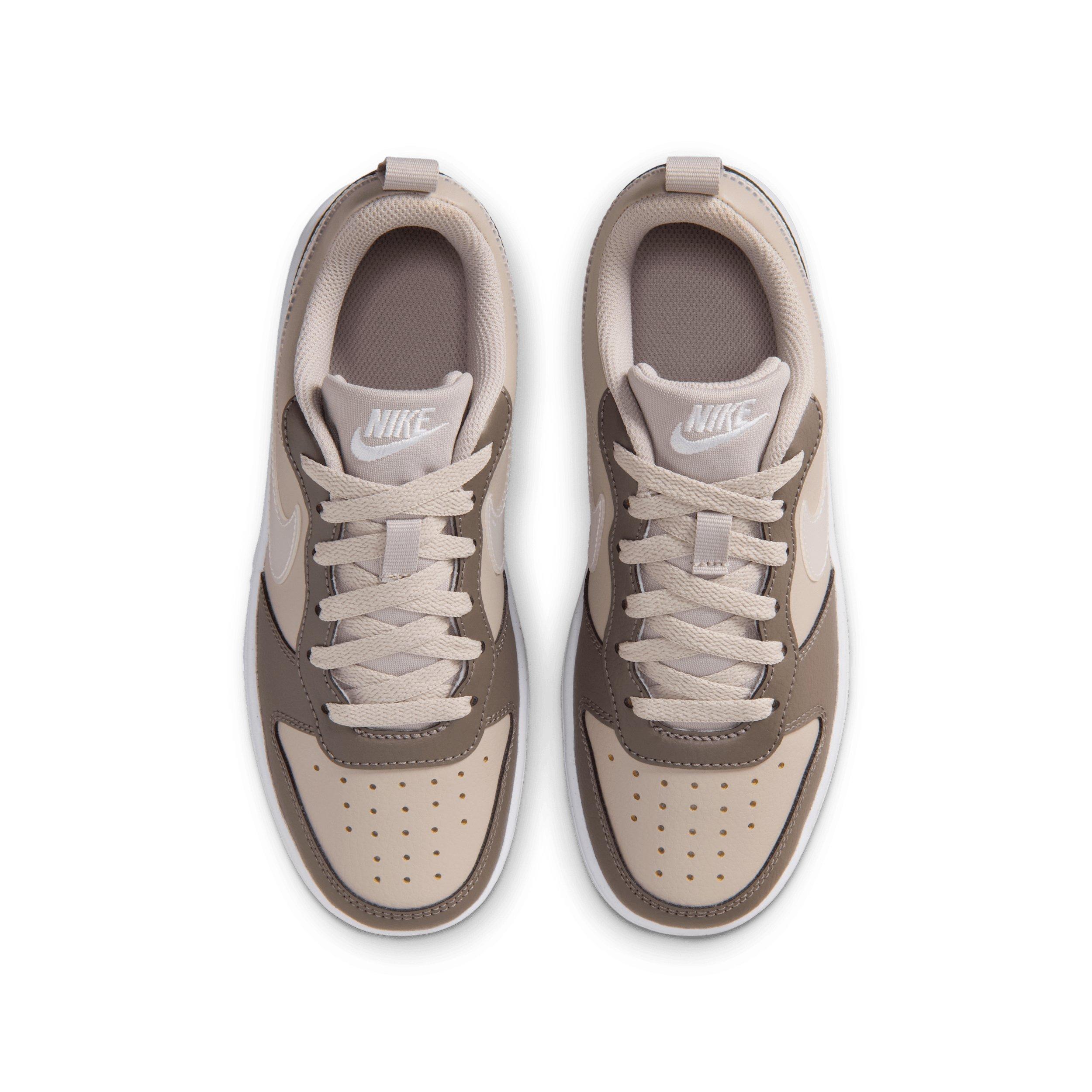 Nike Court Borough Low "Moon Particle/Cave Stone/White/White" Grade School Boys' Shoe - MOON/STONE/WHITE/WHITE