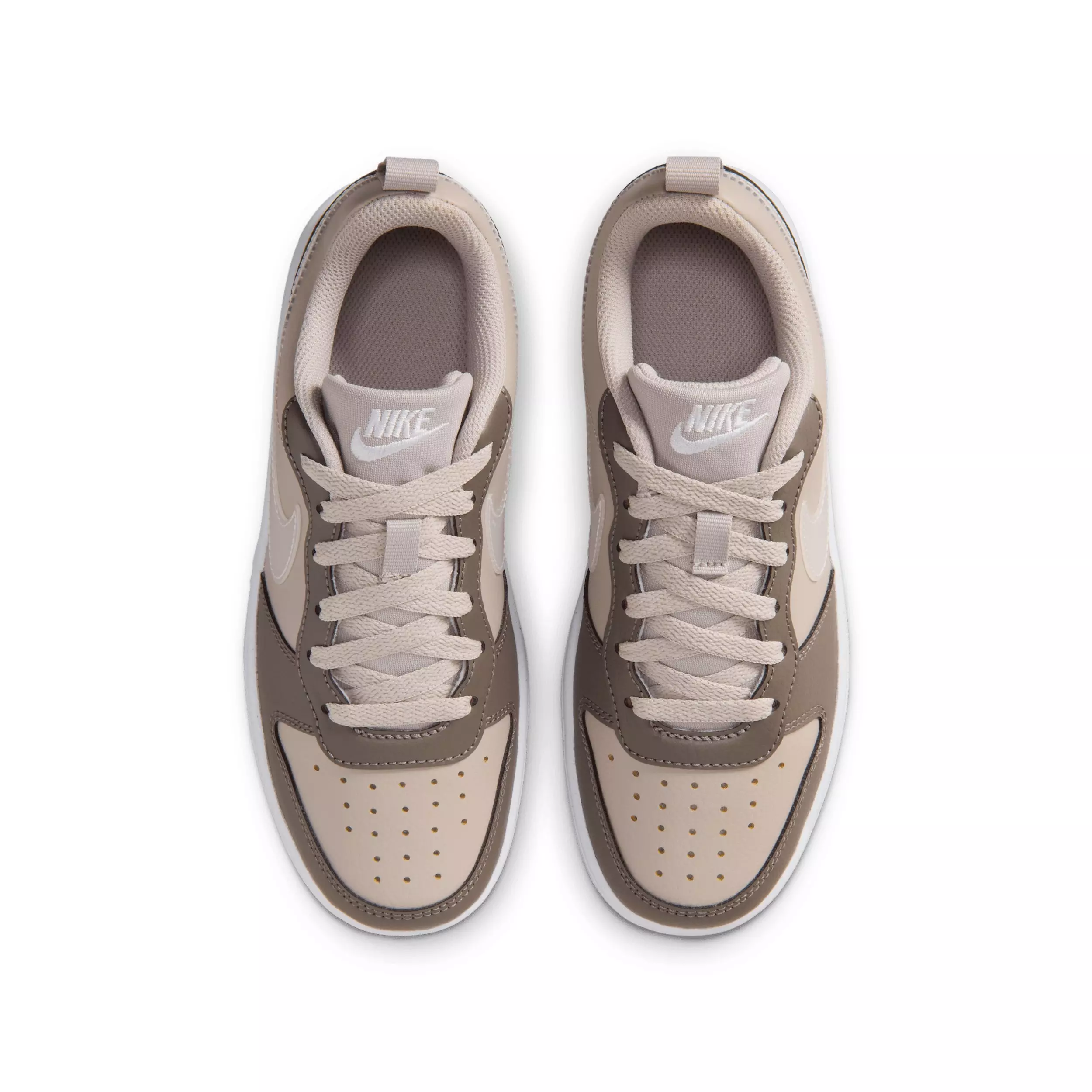 Nike Court Borough Low "Moon Particle/Cave Stone/White/White" Grade School Boys' Shoe - MOON/STONE/WHITE/WHITE