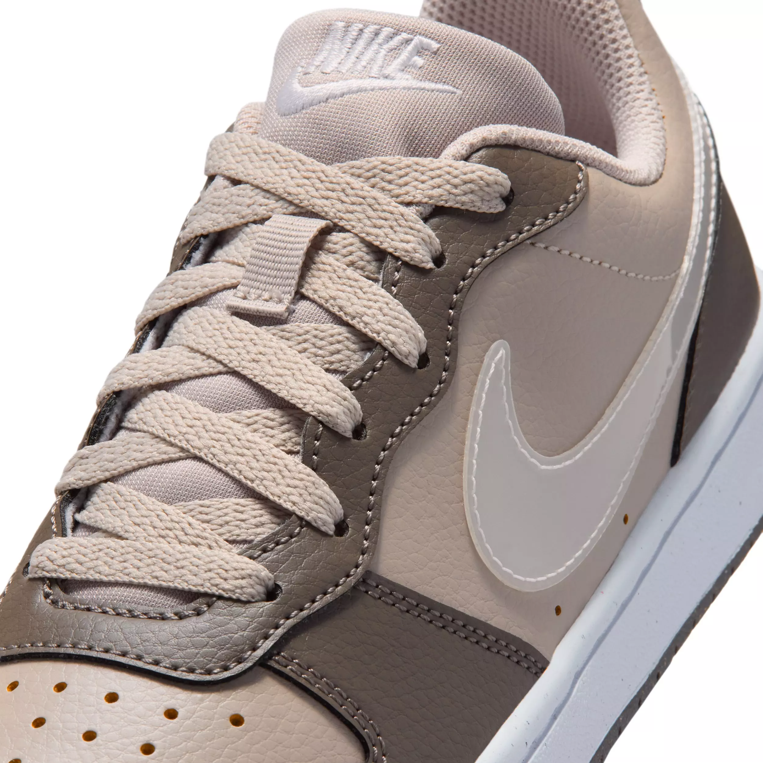 Nike Court Borough Low "Moon Particle/Cave Stone/White/White" Grade School Boys' Shoe - MOON/STONE/WHITE/WHITE