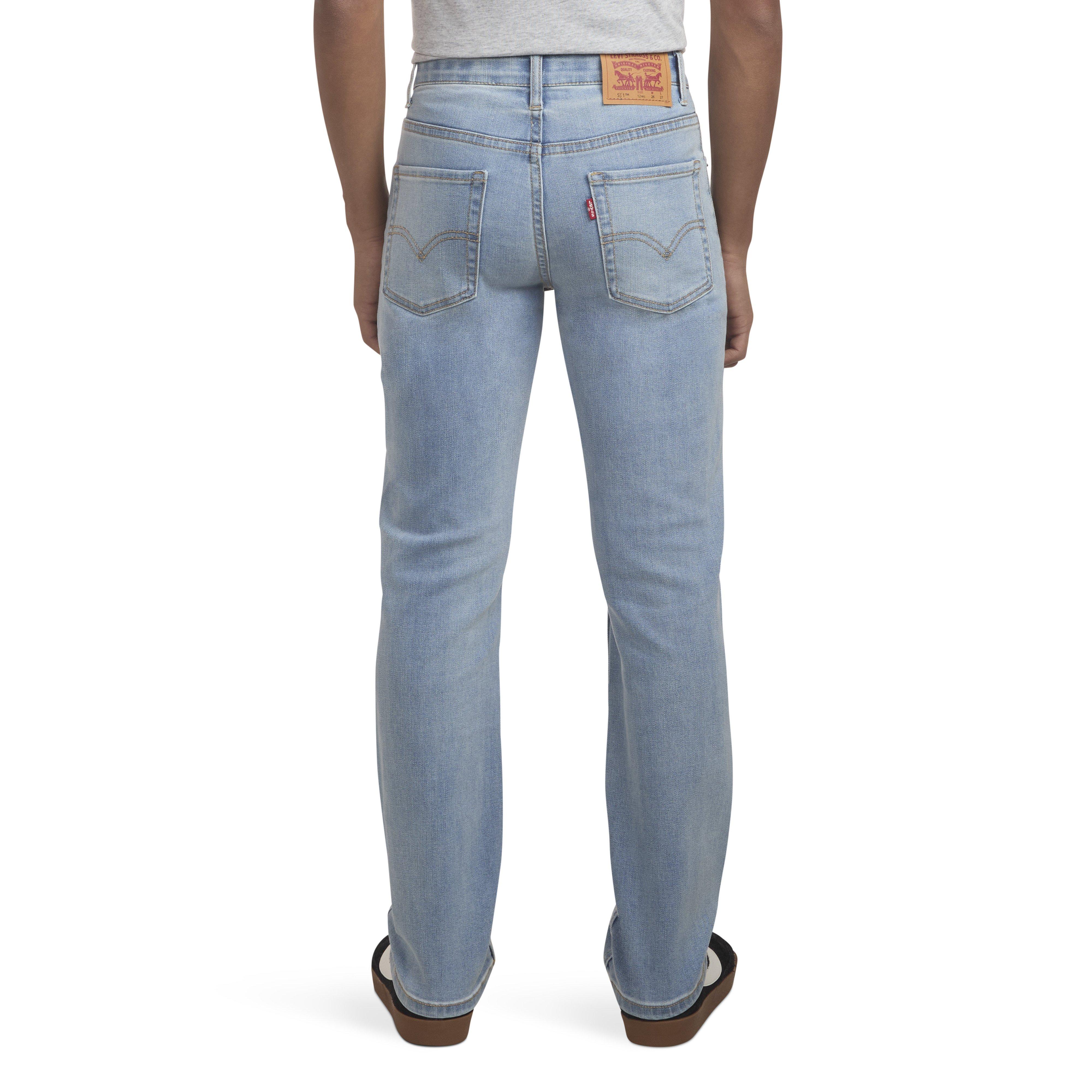 Levi's Big Boys' 511 Eco-Soft Performance Slim Fit Lt Wash Denim Straight Jeans - Lt Blue - LT BLUE Thumbnail View 7