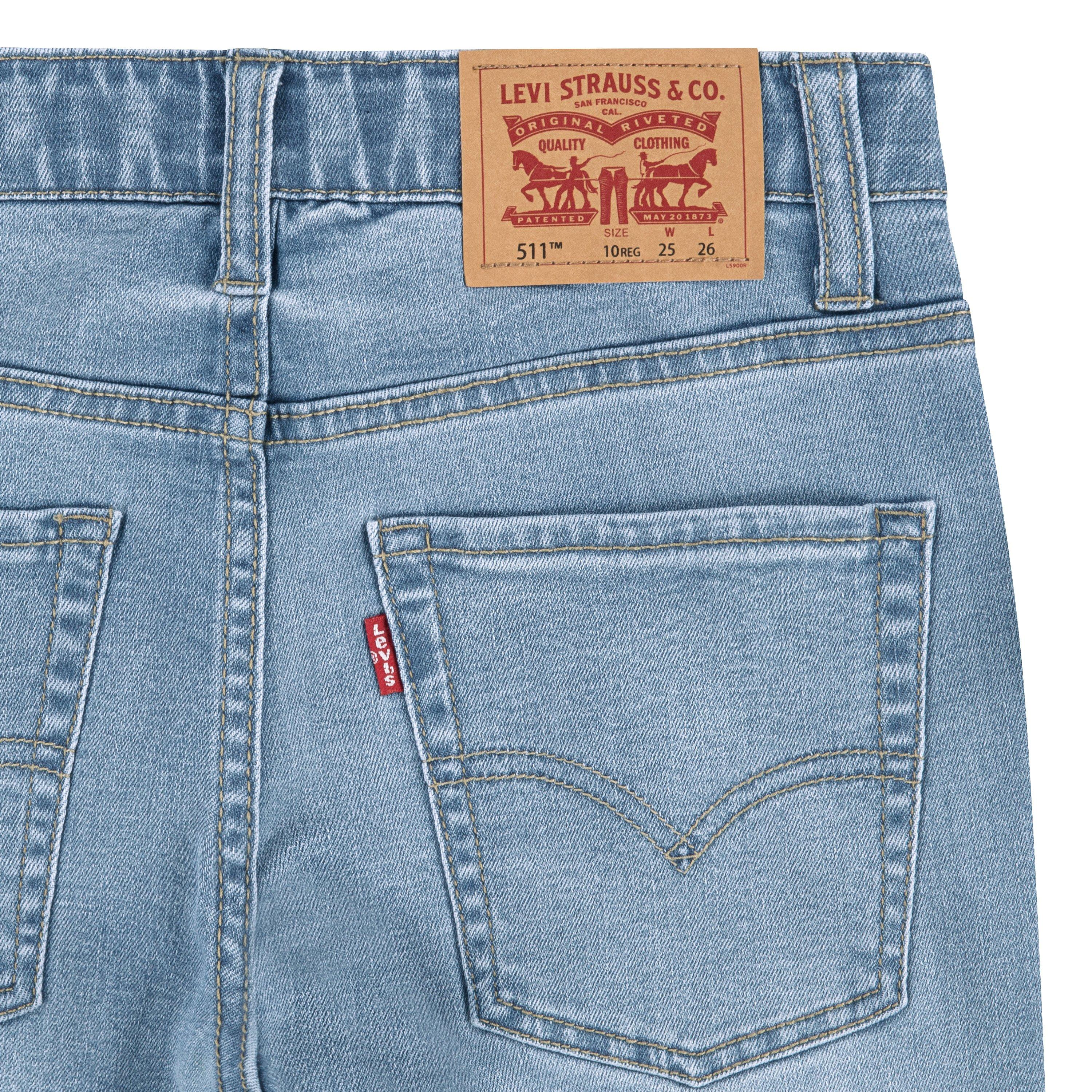Levi's Big Boys' 511 Eco-Soft Performance Slim Fit Lt Wash Denim Straight Jeans - Lt Blue - LT BLUE Thumbnail View 4