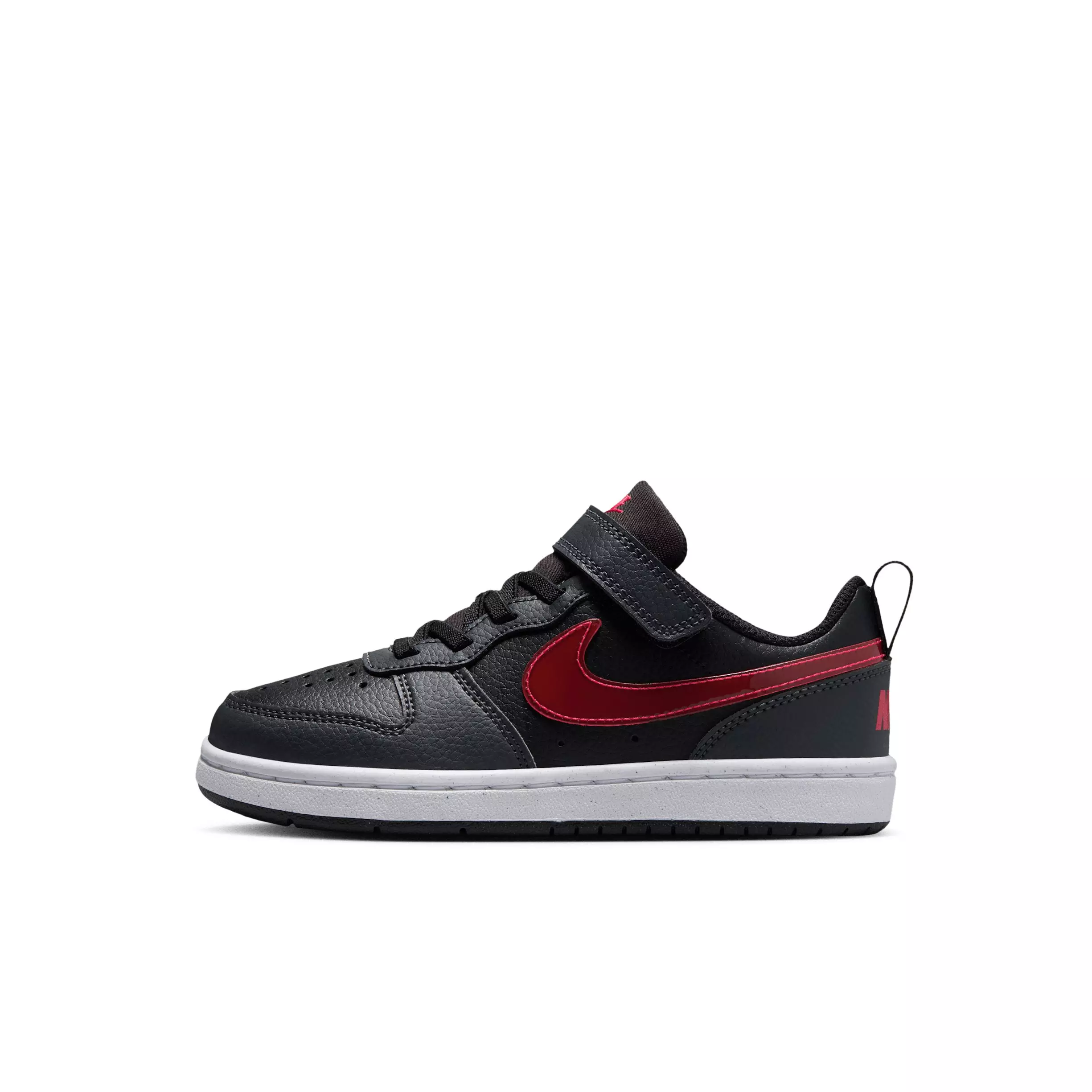 Nike Court Borough Low "Black/Anthracite/White/University Red" Preschool Boys' Shoe - BLACK/ANTHRACITE/WHITE/RED