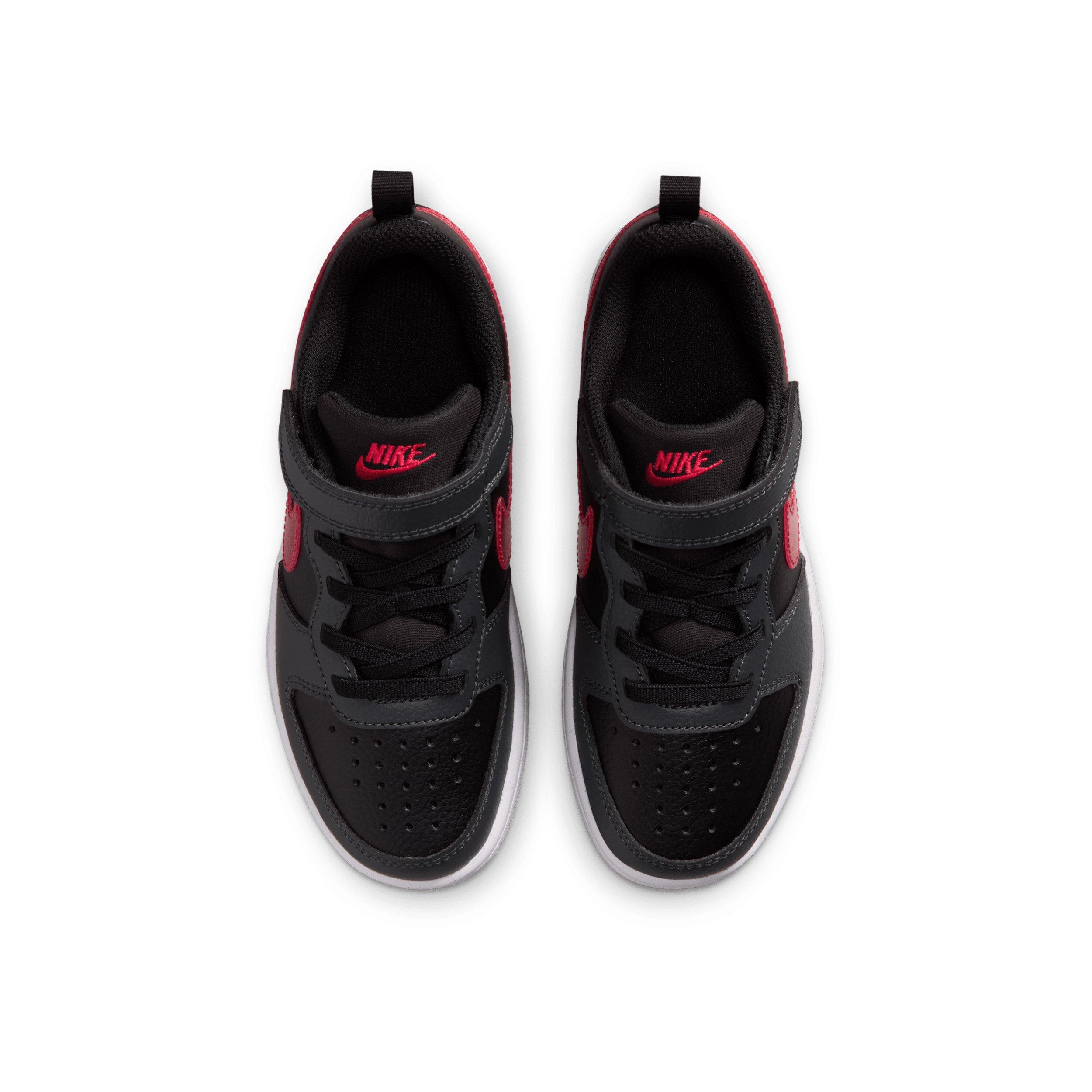 Nike Court Borough Low "Black/Anthracite/White/University Red" Preschool Boys' Shoe - BLACK/ANTHRACITE/WHITE/RED Thumbnail View 4
