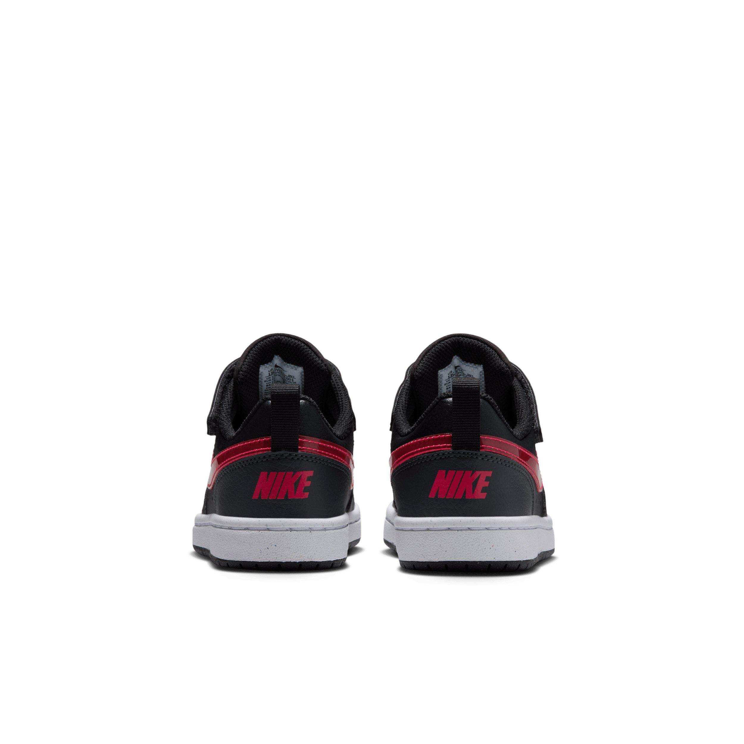 Nike Court Borough Low "Black/Anthracite/White/University Red" Preschool Boys' Shoe - BLACK/ANTHRACITE/WHITE/RED Thumbnail View 5