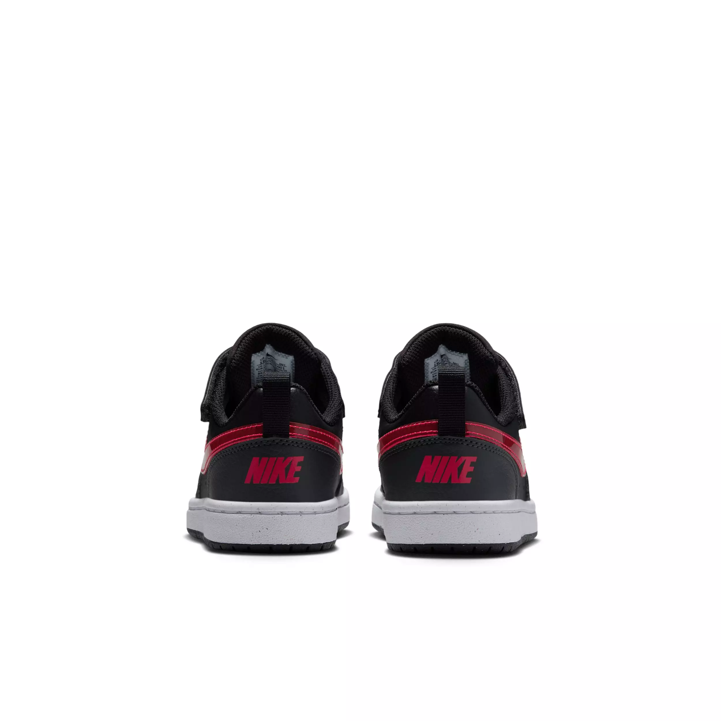 Nike Court Borough Low "Black/Anthracite/White/University Red" Preschool Boys' Shoe - BLACK/ANTHRACITE/WHITE/RED