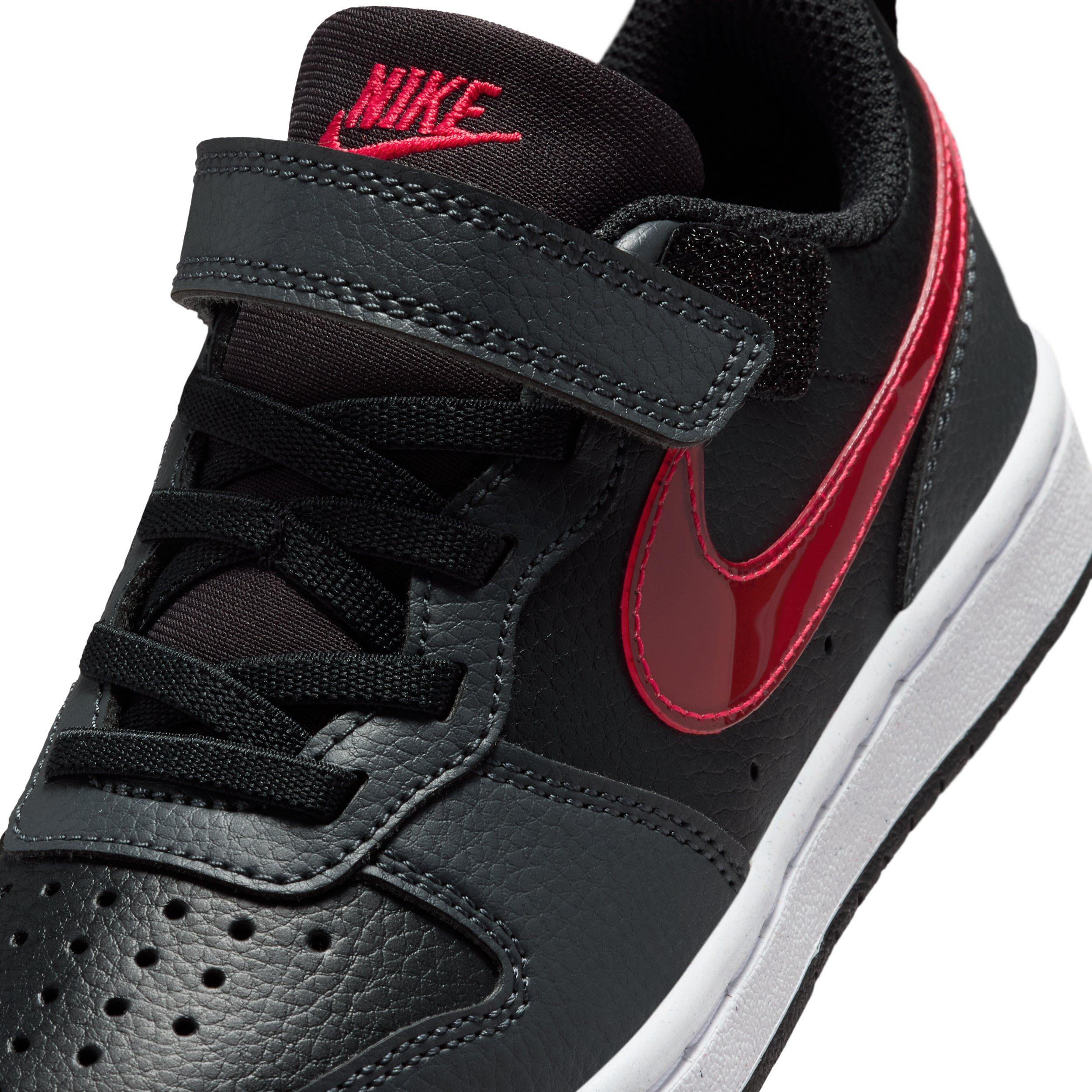 Nike Court Borough Low "Black/Anthracite/White/University Red" Preschool Boys' Shoe - BLACK/ANTHRACITE/WHITE/RED Thumbnail View 7