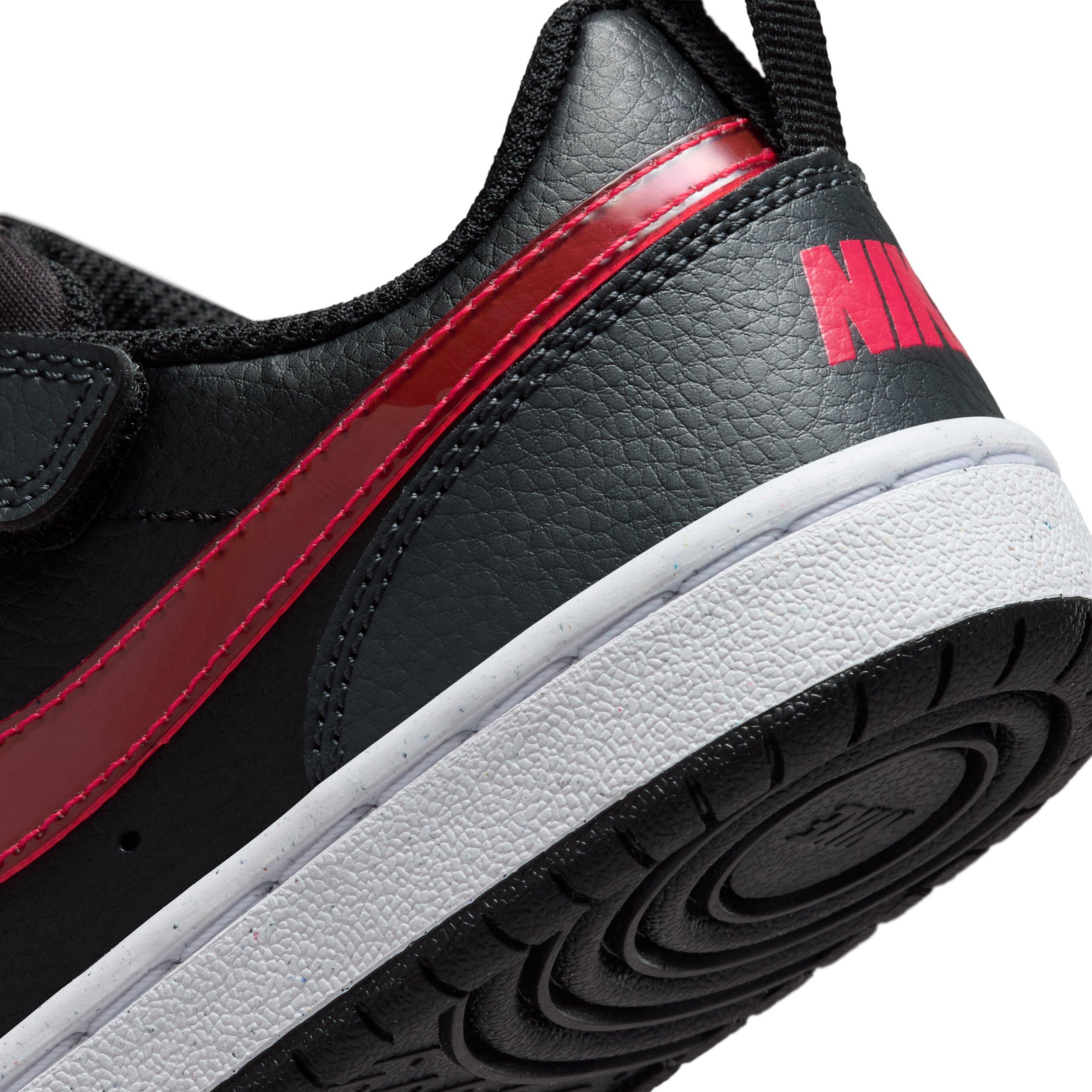Nike Court Borough Low "Black/Anthracite/White/University Red" Preschool Boys' Shoe - BLACK/ANTHRACITE/WHITE/RED Thumbnail View 8