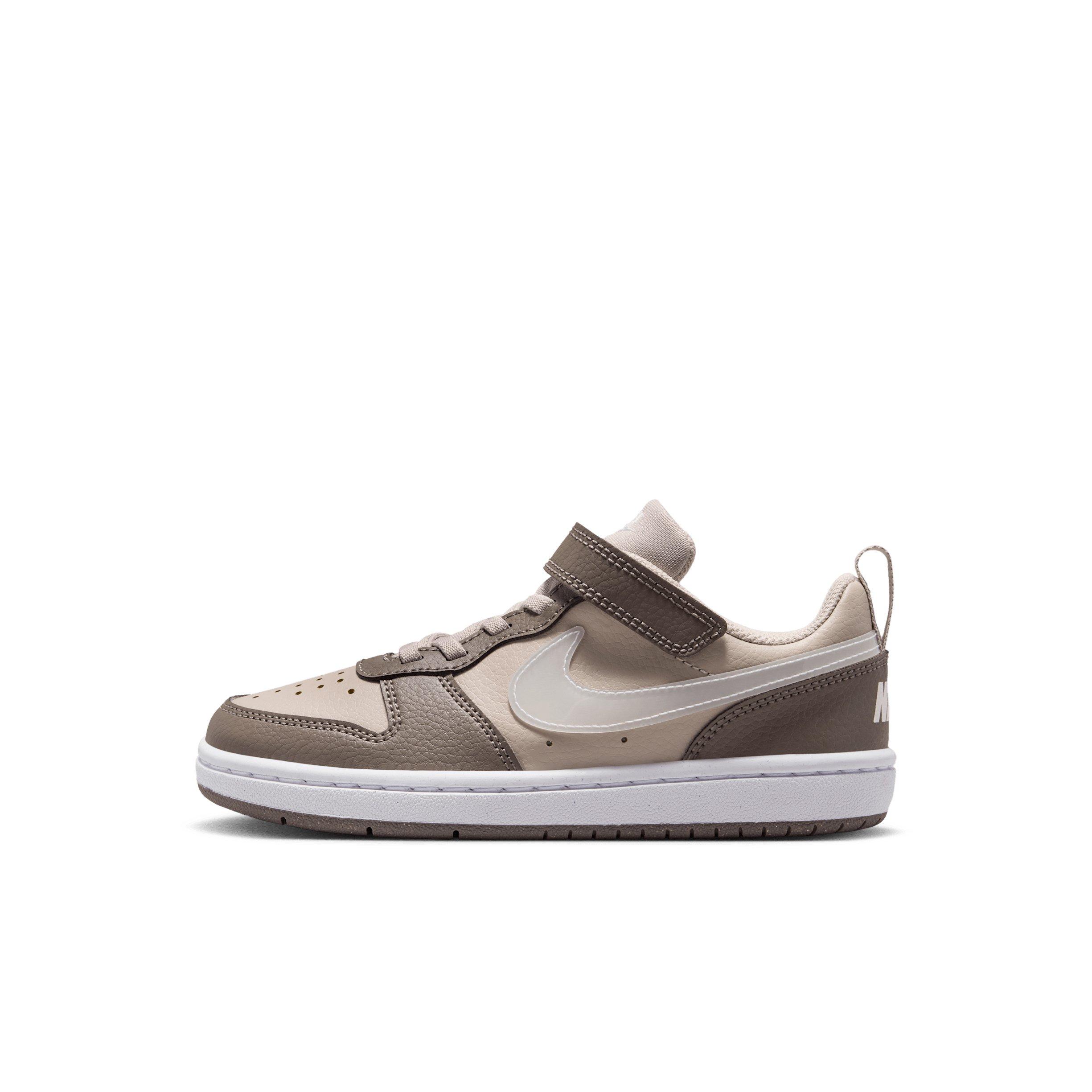Nike Court Borough Low "Moon Particle/Cave Stone/White/White" Preschool Boys' Shoe - MOON/STONE/WHITE/WHITE Thumbnail View 2