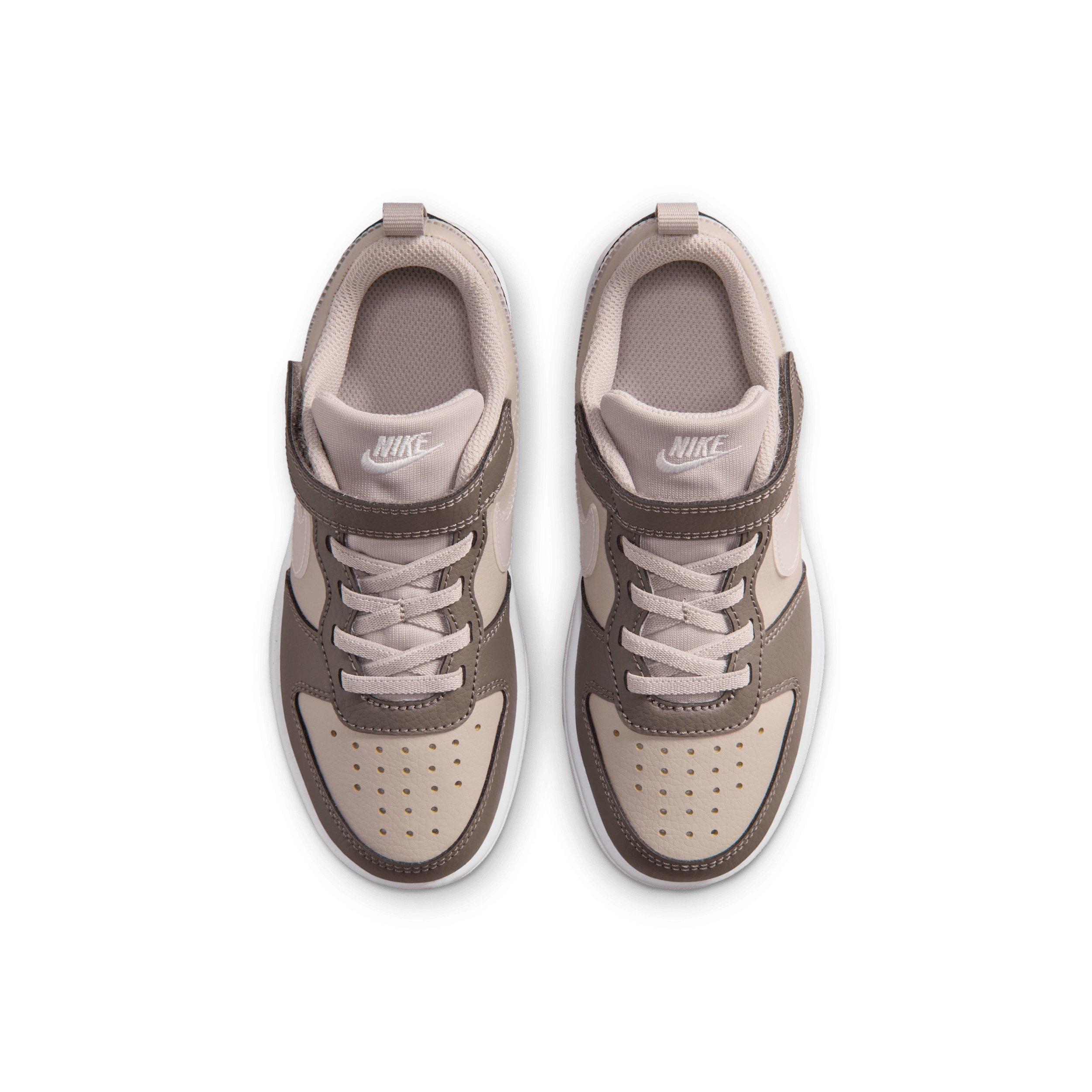 Nike Court Borough Low "Moon Particle/Cave Stone/White/White" Preschool Boys' Shoe - MOON/STONE/WHITE/WHITE Thumbnail View 4
