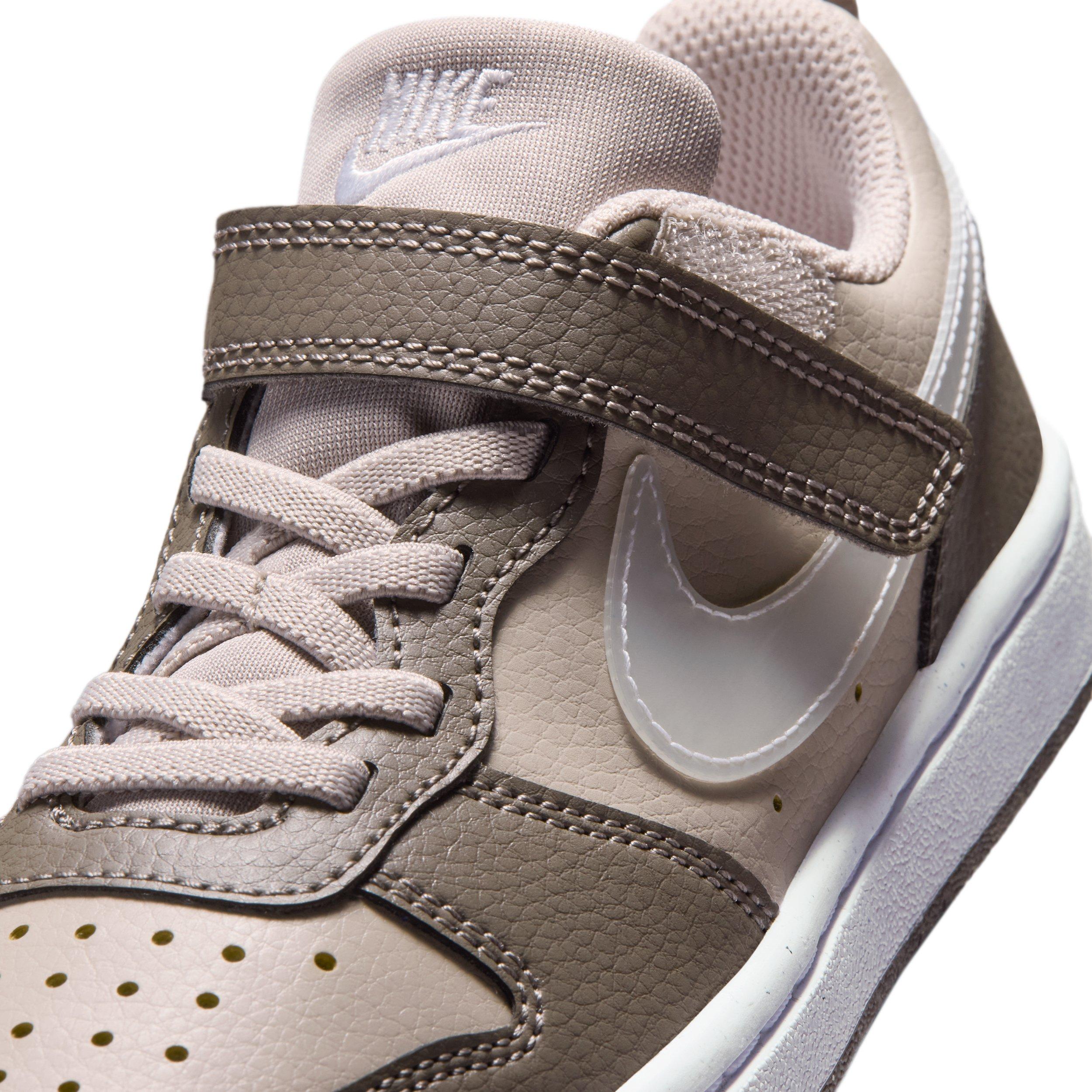 Nike Court Borough Low "Moon Particle/Cave Stone/White/White" Preschool Boys' Shoe - MOON/STONE/WHITE/WHITE Thumbnail View 7