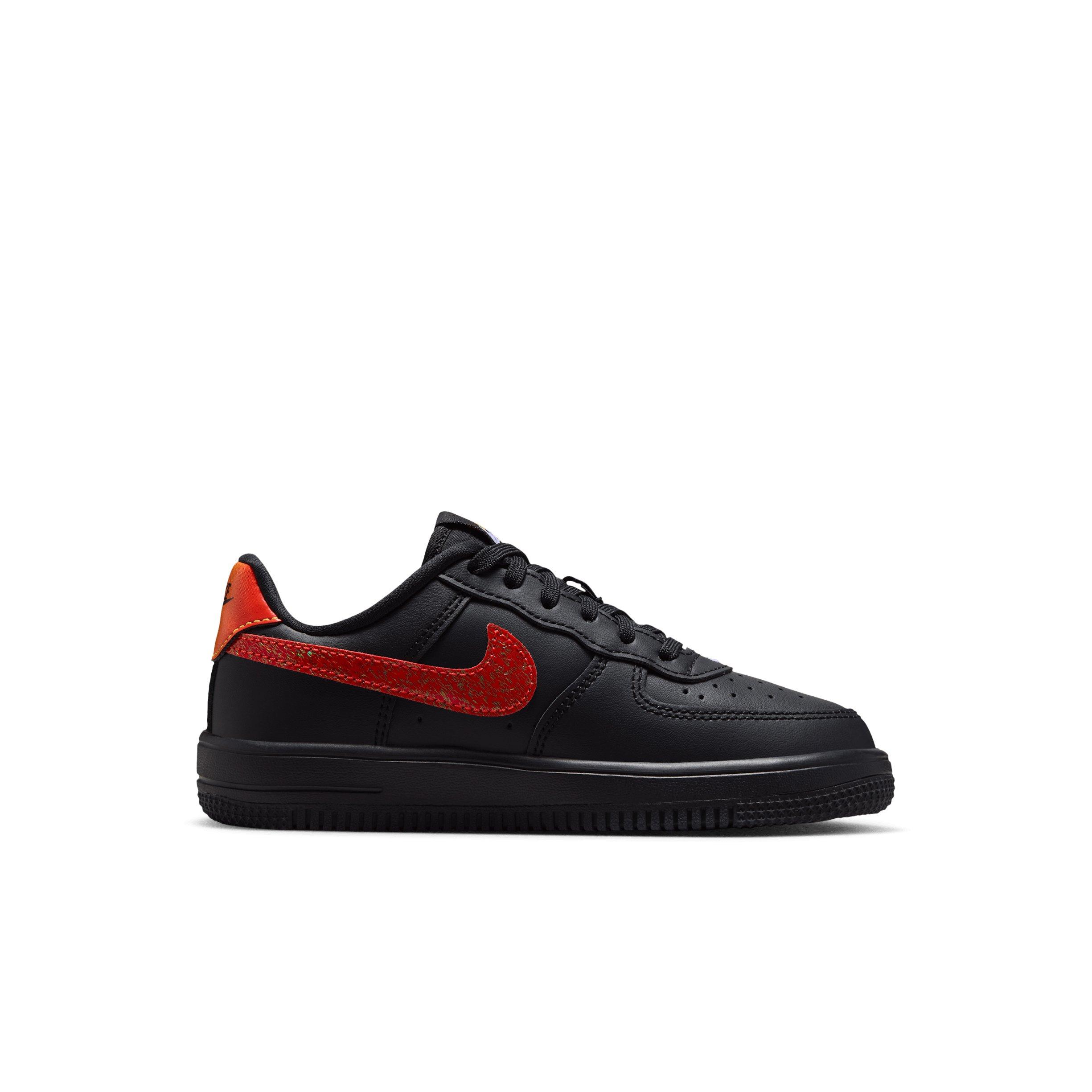 Nike Force 1 Low Preschool Boys' "Black/Laser Orange/Picante Red/Action Grape" Shoe