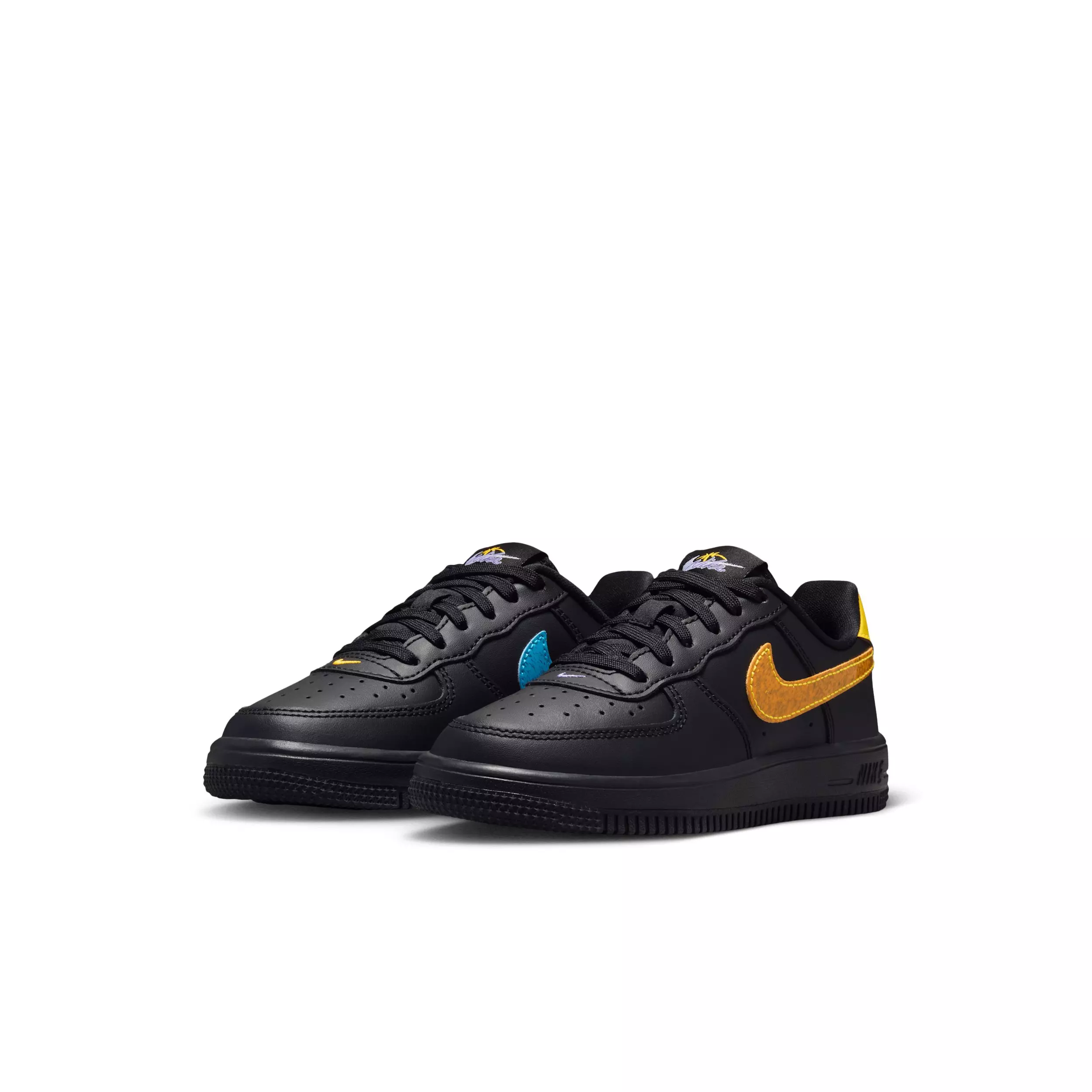 Nike Force 1 Low "Black/Laser Orange/Picante Red/Action Grape" Preschool Boys' Shoe - BLACK/ORANGE/RED/GRAPE