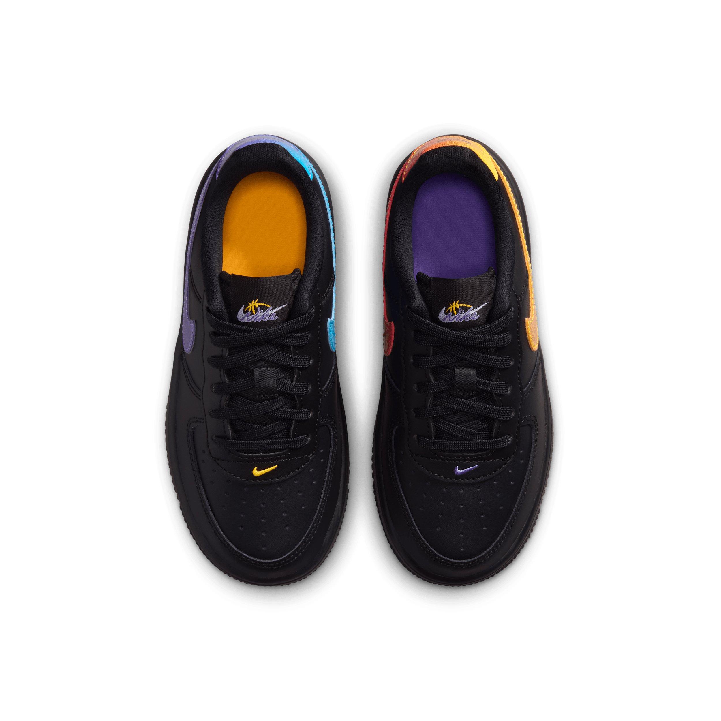 Nike Force 1 Low Preschool Boys' "Black/Laser Orange/Picante Red/Action Grape" Shoe