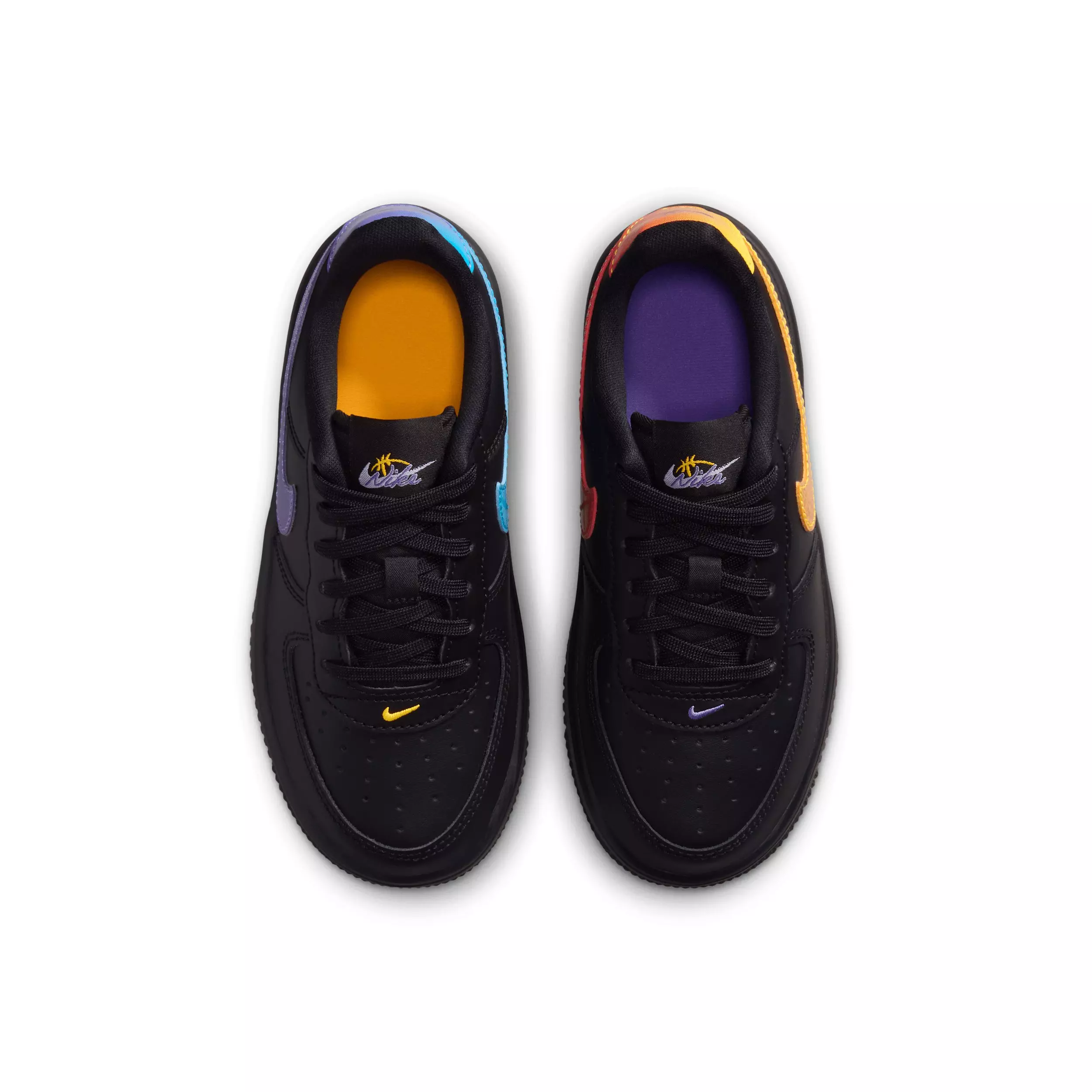 Nike Force 1 Low "Black/Laser Orange/Picante Red/Action Grape" Preschool Boys' Shoe - BLACK/ORANGE/RED/GRAPE