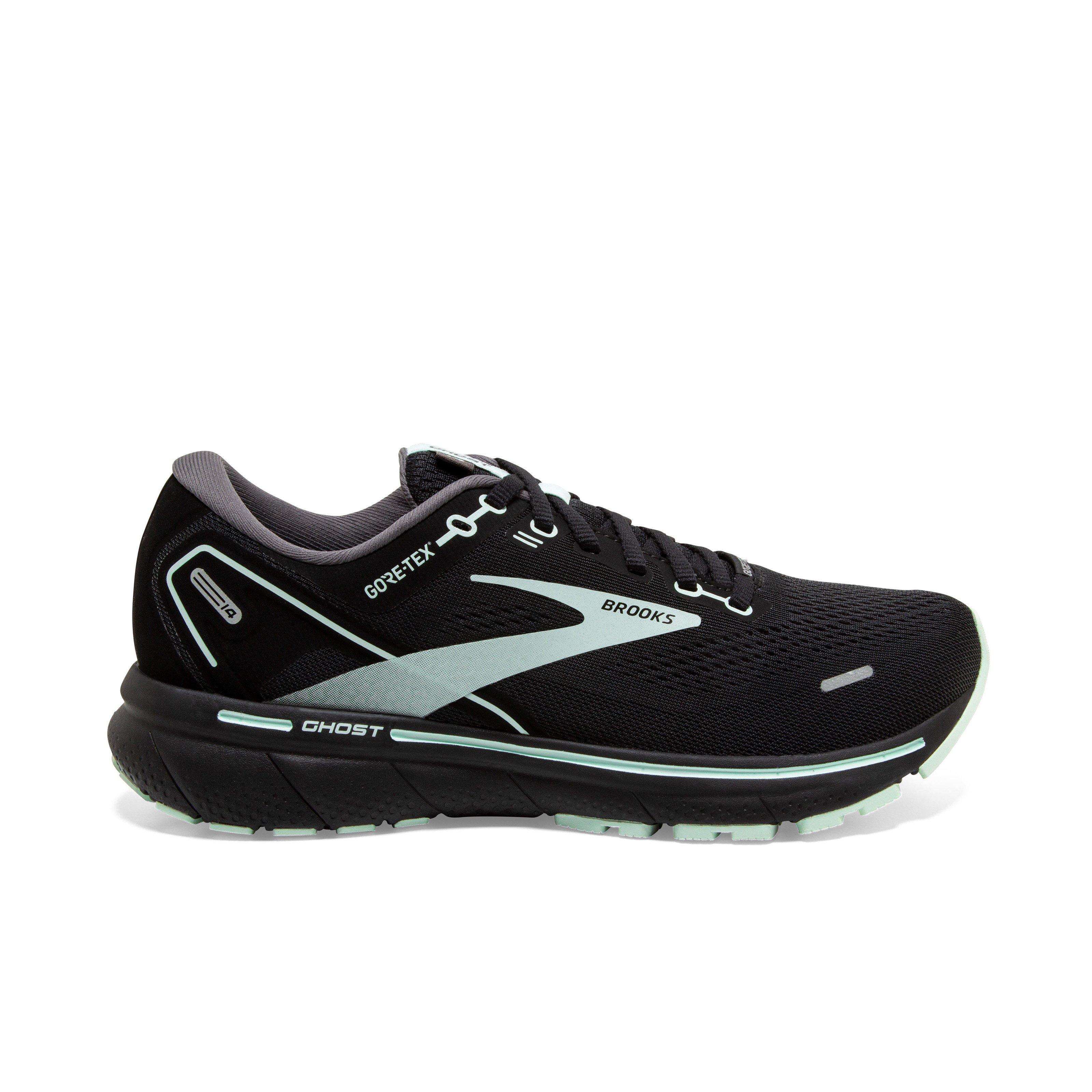Brooks Ghost 14 GTX "Black/Blackened Pearl/Aquaglass" Women's Running Shoe - BLACK/PEARL/AQUAGLASS Thumbnail View 1