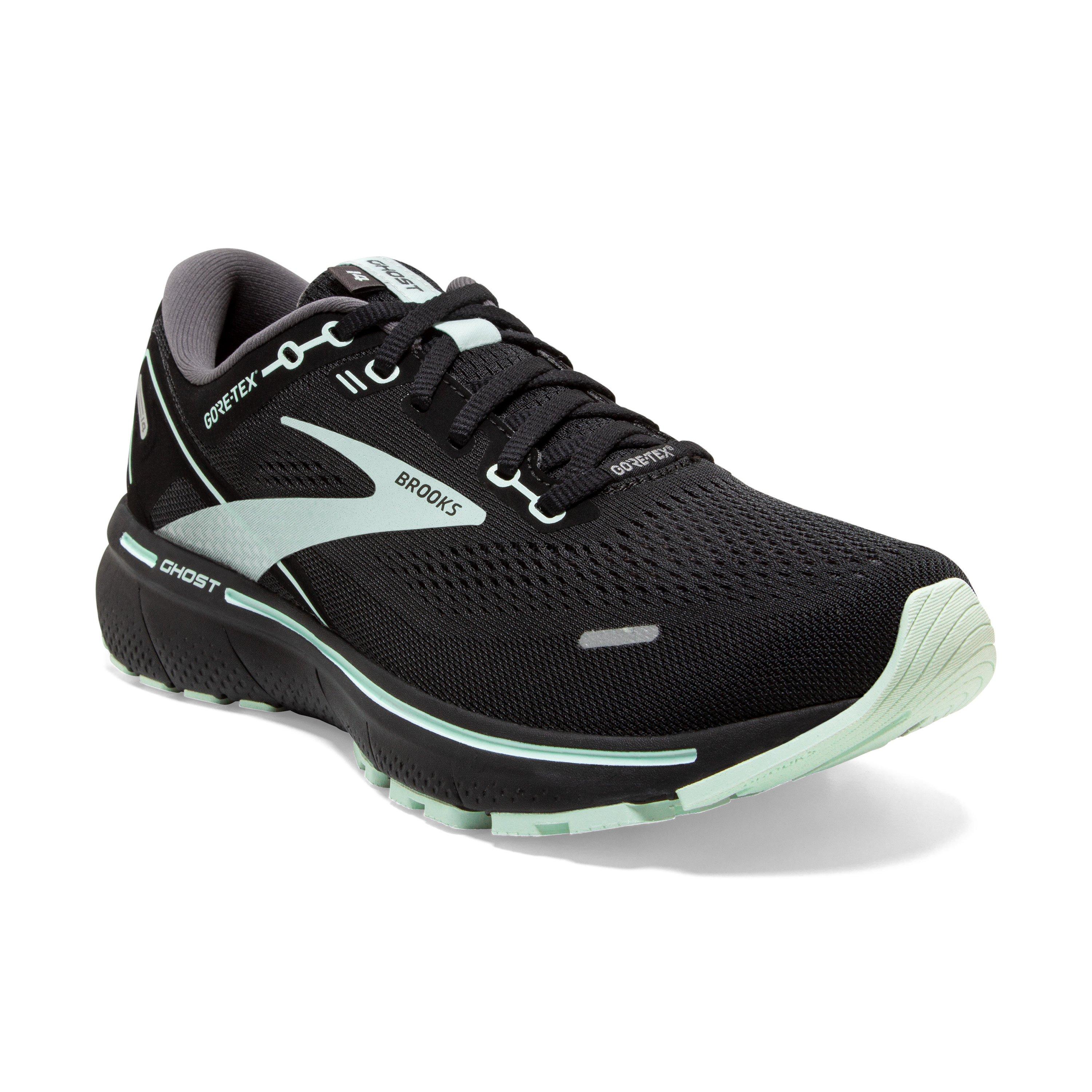 Brooks Ghost 14 GTX "Black/Blackened Pearl/Aquaglass" Women's Running Shoe - BLACK/PEARL/AQUAGLASS Thumbnail View 3