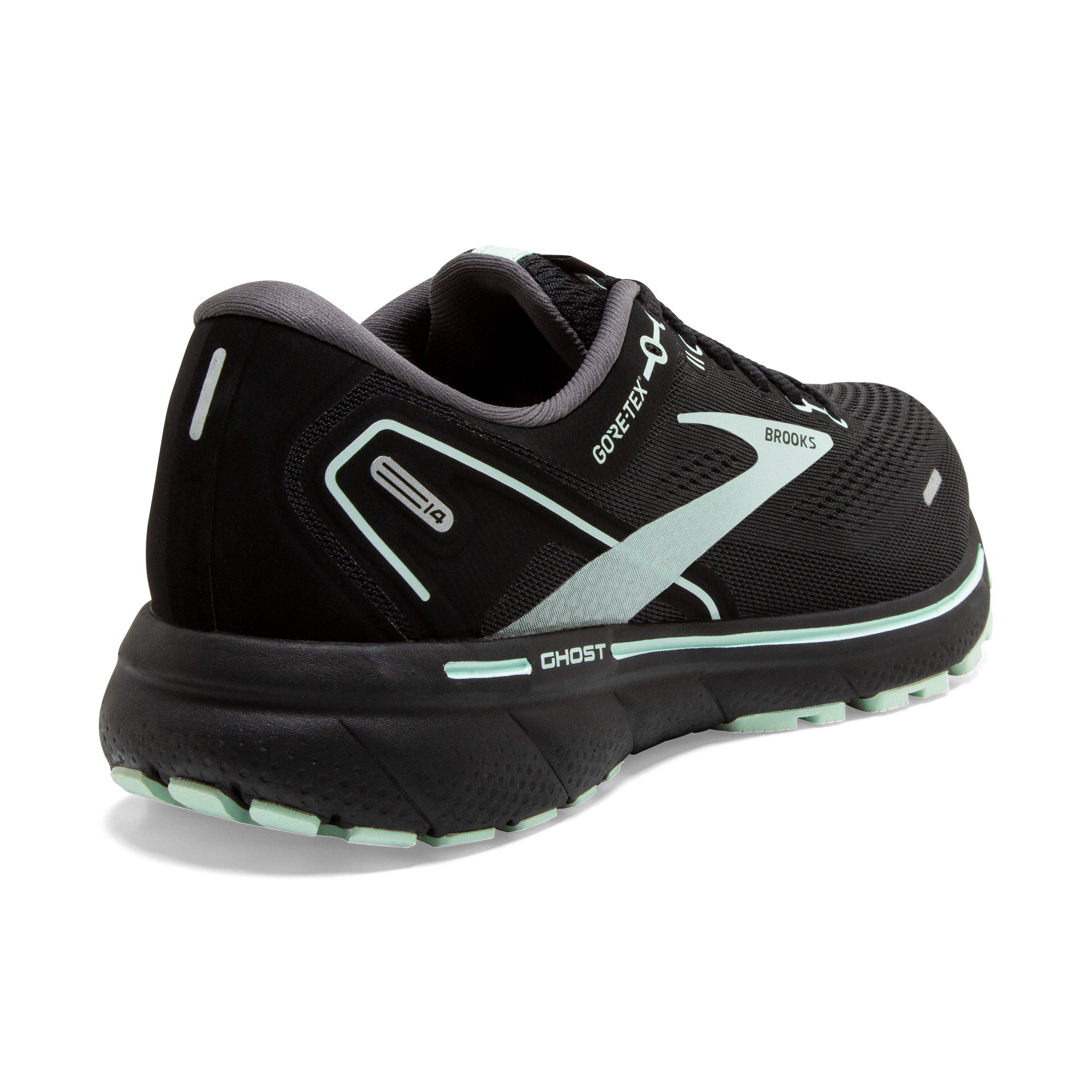 Brooks Ghost 14 GTX "Black/Blackened Pearl/Aquaglass" Women's Running Shoe - BLACK/PEARL/AQUAGLASS Thumbnail View 4