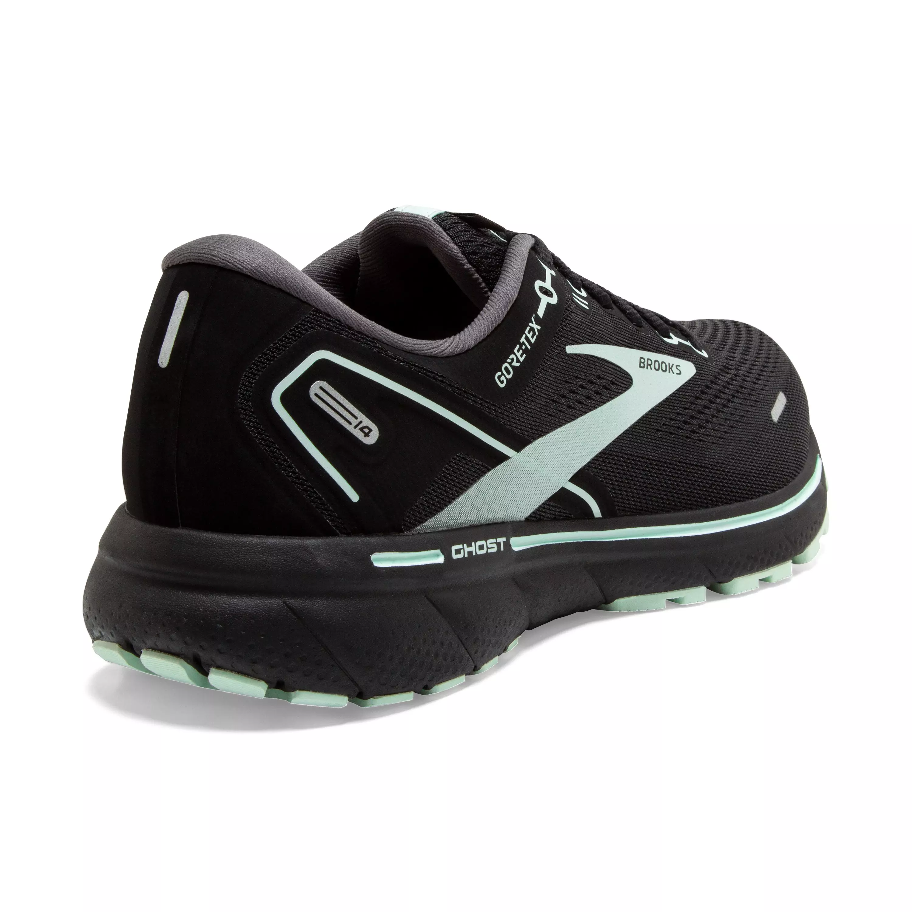 Brooks Ghost 14 GTX "Black/Blackened Pearl/Aquaglass" Women's Running Shoe - BLACK/PEARL/AQUAGLASS