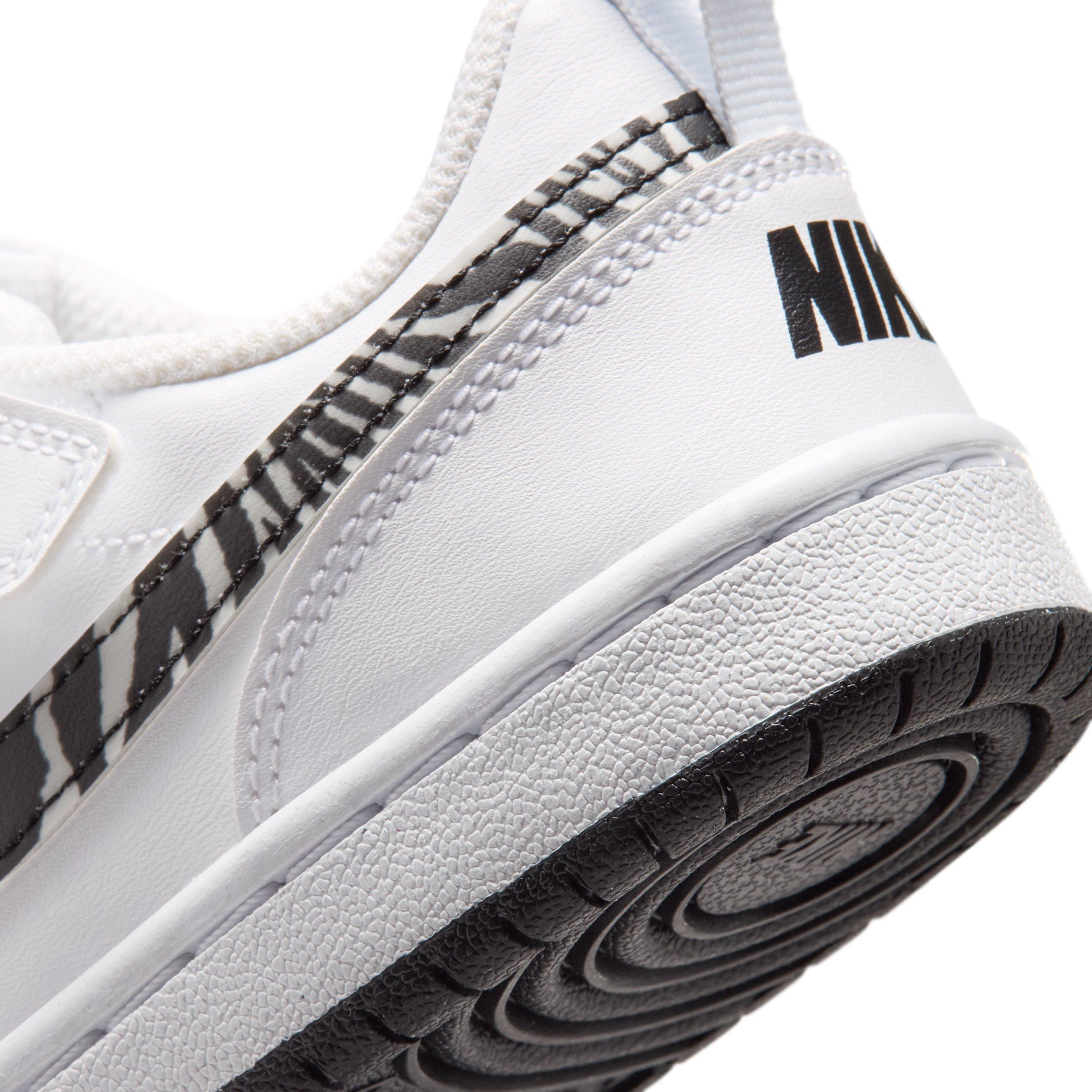 Nike Court Borough Low "White/Black" Preschool Boys' Shoe - WHITE/BLACK Thumbnail View 8