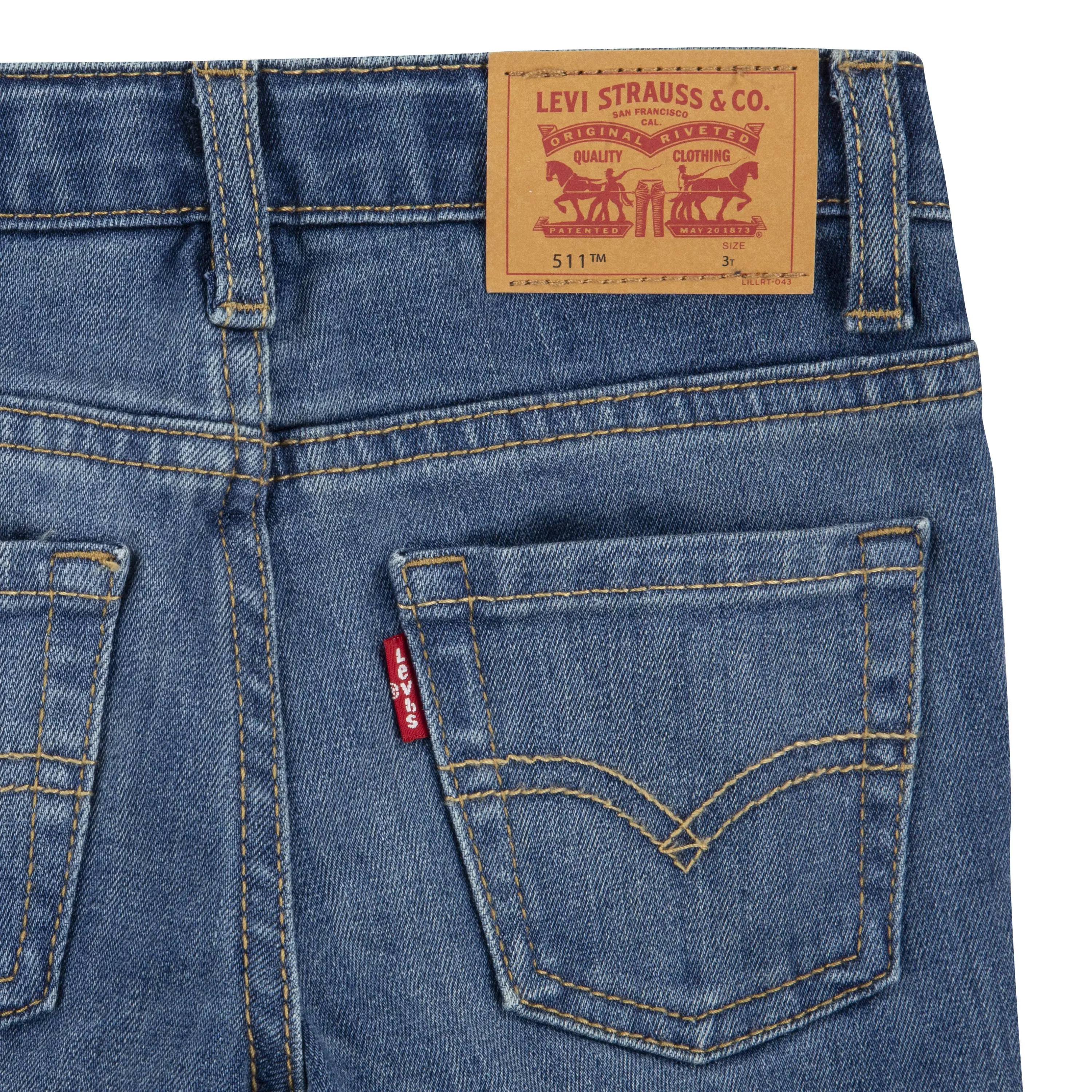 Levi's Toddler Boys' 511 Eco-Soft Performance Slim Fit Med Wash Well Worn Blue Denim Jeans - WELL WORN BLUE