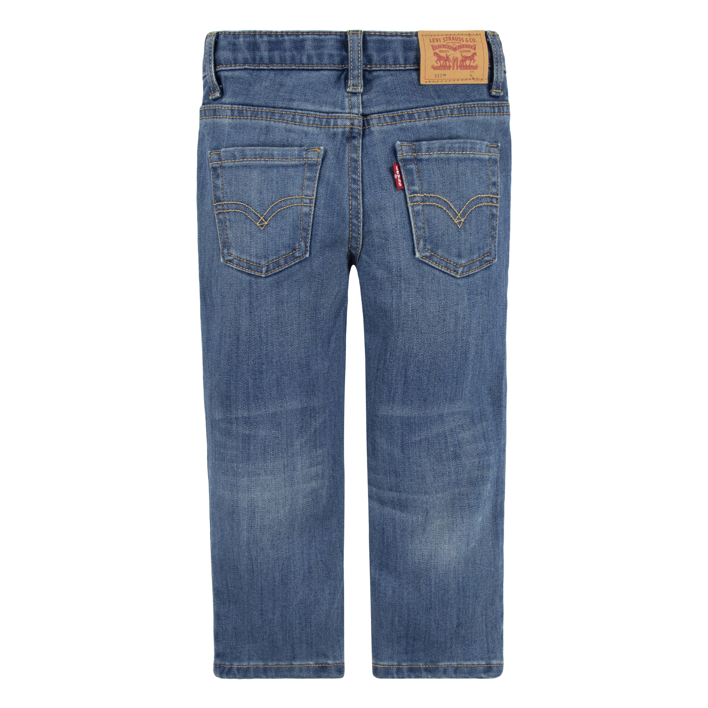 Levi's Toddler Boys' 511 Eco-Soft Performance Slim Fit Med Wash Well Worn Blue Denim Jeans - WELL WORN BLUE Thumbnail View 9