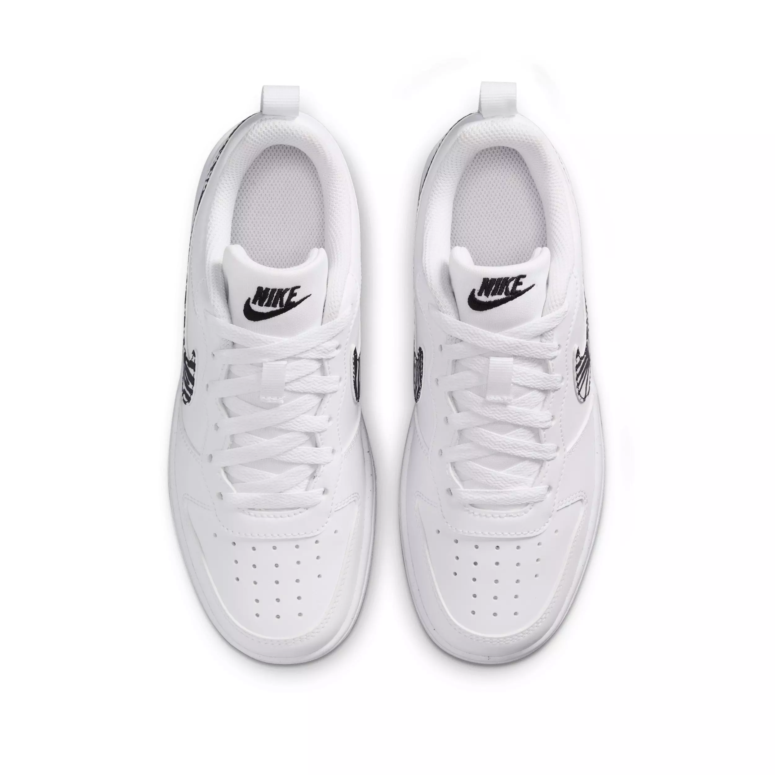 Nike Court Borough Low "White/Black" Grade School Boys' Shoe - WHITE/BLACK