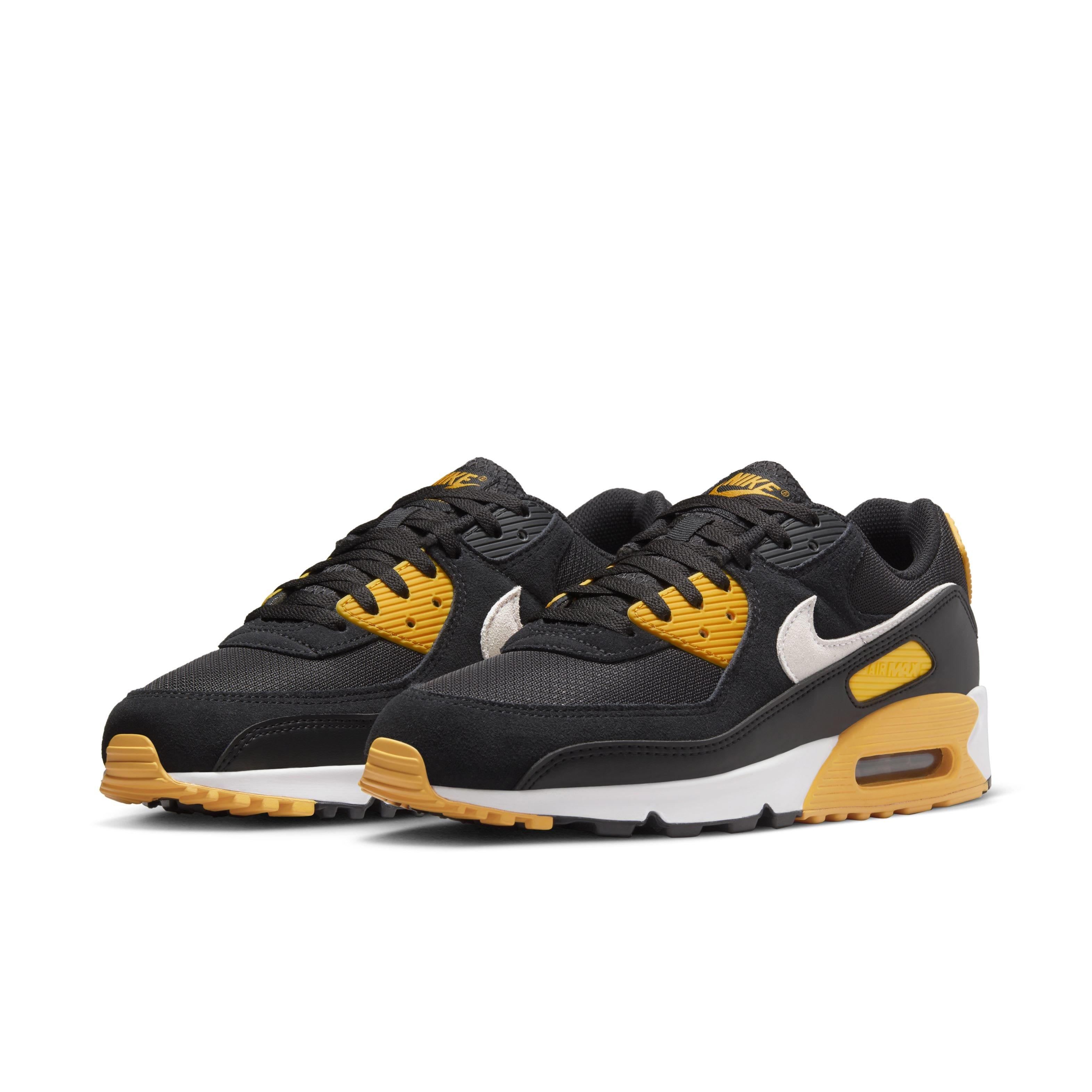 Nike Air Max 90 "Black/University Gold/White" Men's Shoe - BLACK/GOLD/WHITE Thumbnail View 3