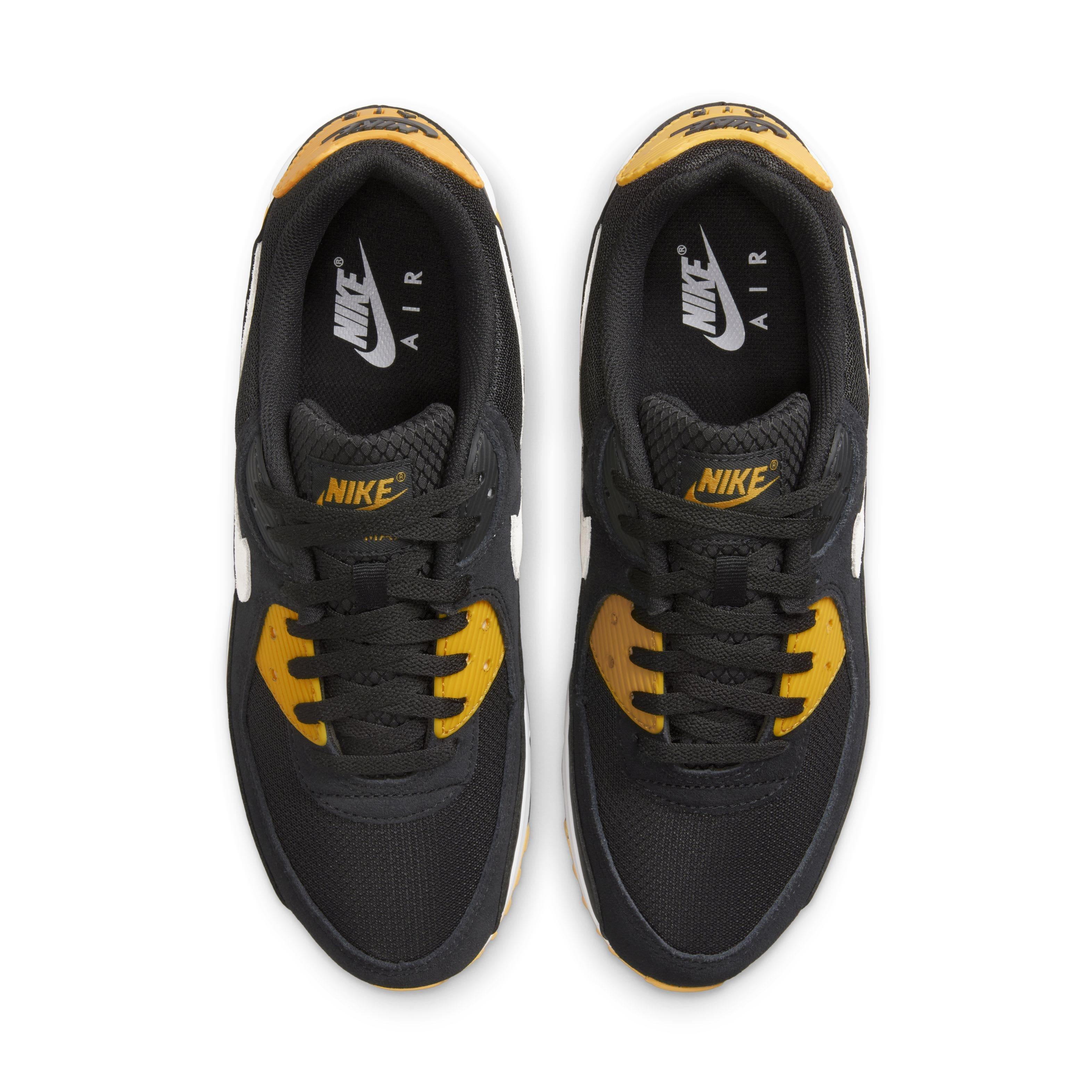 Nike Air Max 90 "Black/University Gold/White" Men's Shoe - BLACK/GOLD/WHITE Thumbnail View 4