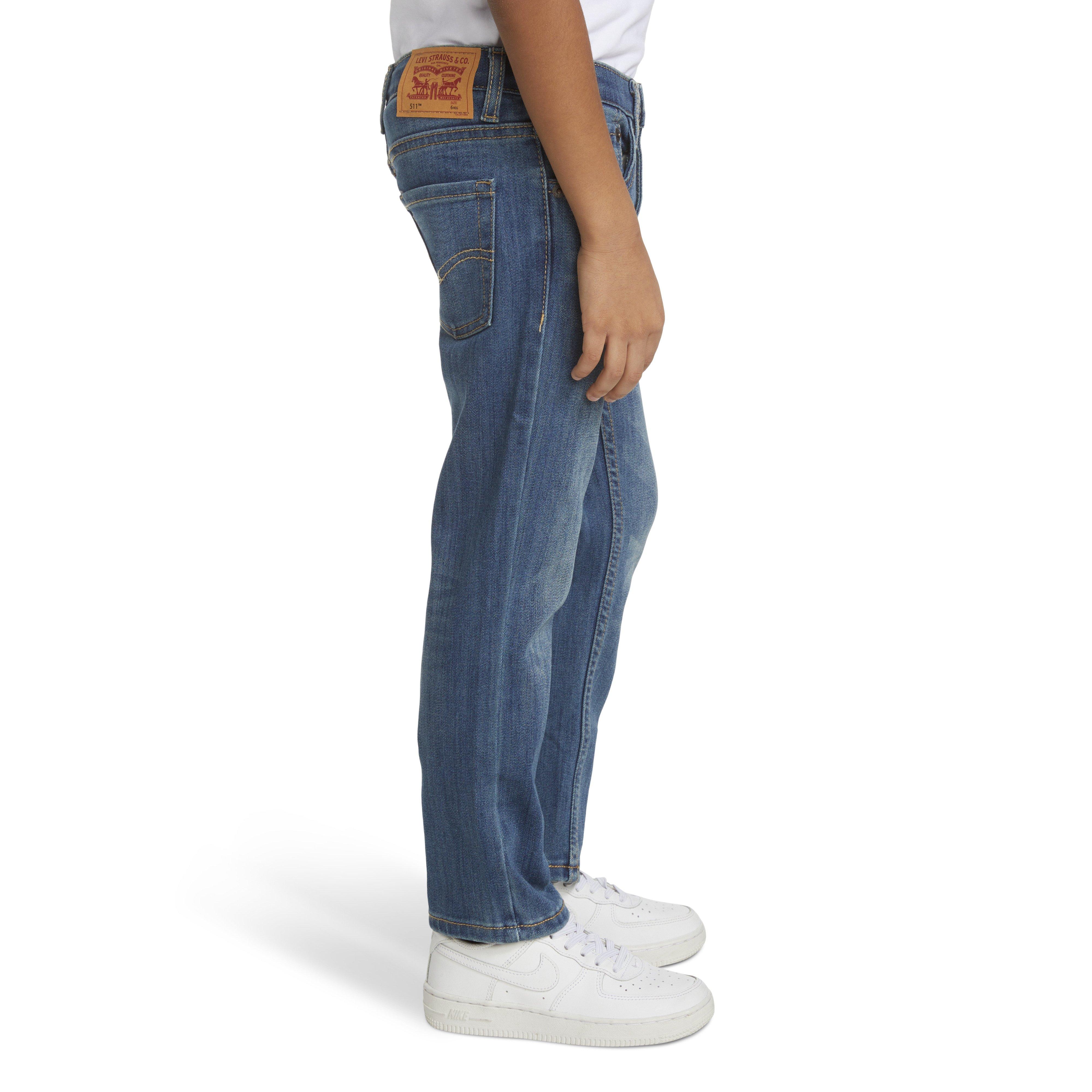 Levi's Little Boys' 511 Eco-Soft Performance Slim Fit Med Wash Well Worn Blue Denim Jeans - WELL WORN BLUE Thumbnail View 3