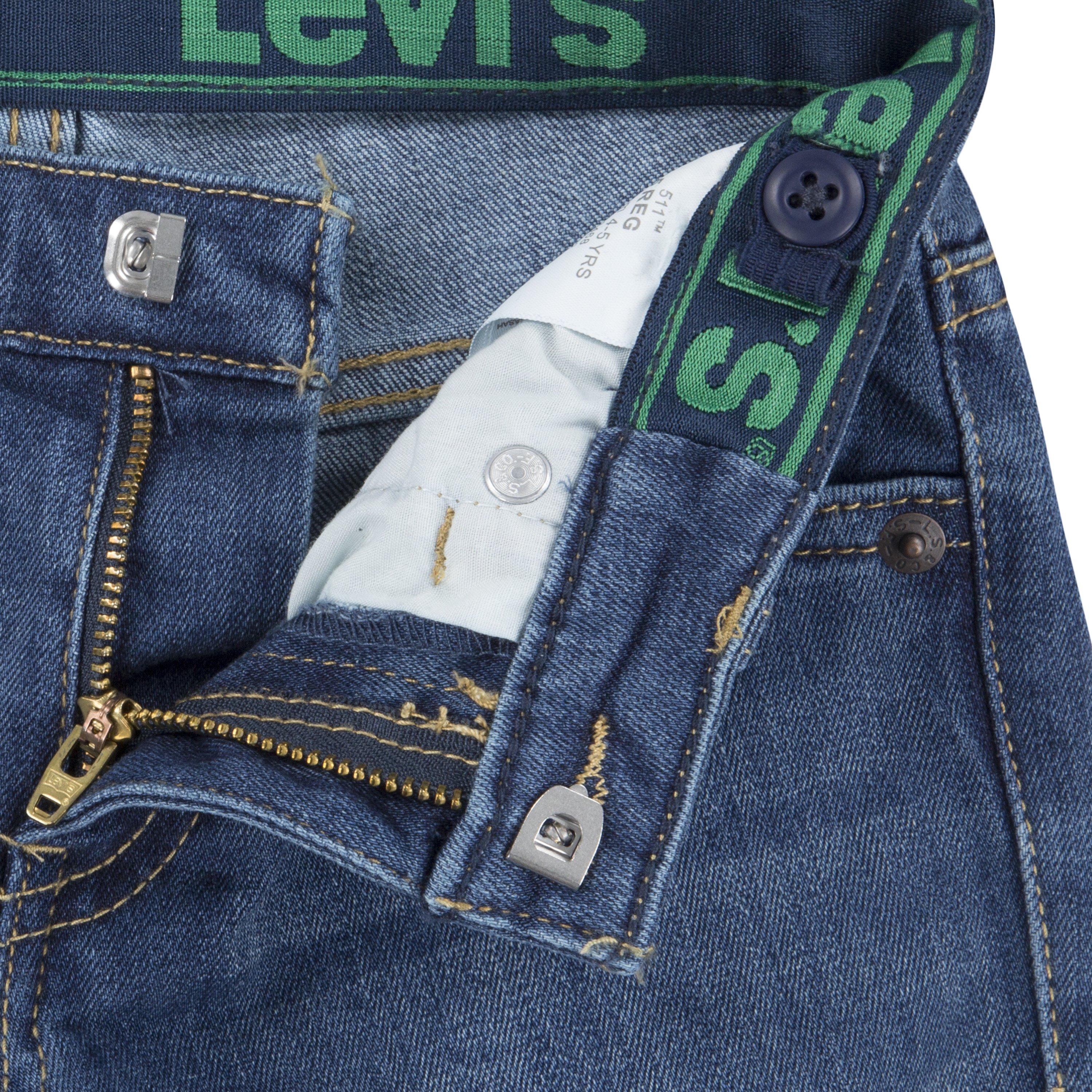 Levi's Little Boys' 511 Eco-Soft Performance Slim Fit Med Wash Well Worn Blue Denim Jeans - WELL WORN BLUE Thumbnail View 6