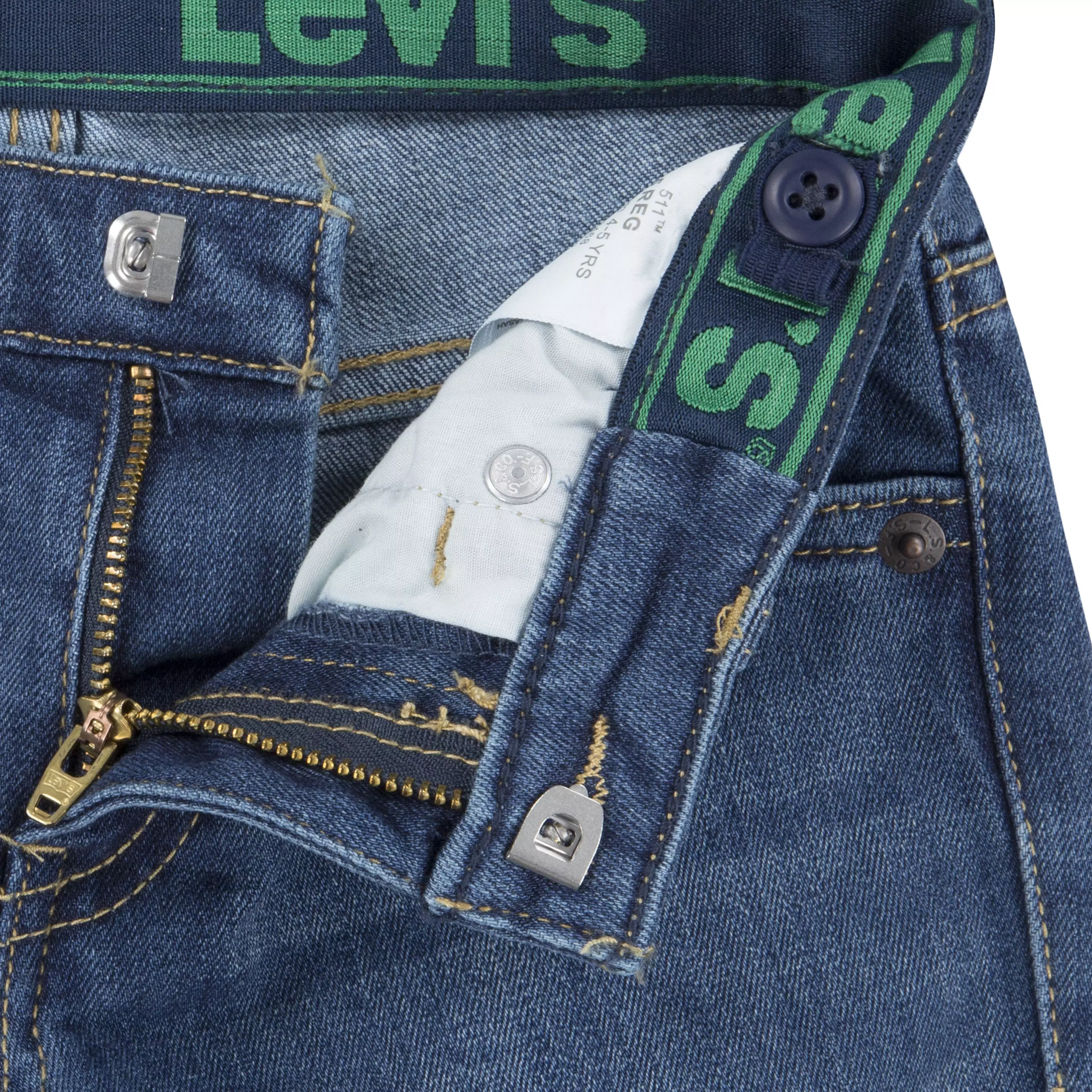Levi's Little Boys' 511 Eco-Soft Performance Slim Fit Med Wash Well Worn Blue Denim Jeans - WELL WORN BLUE