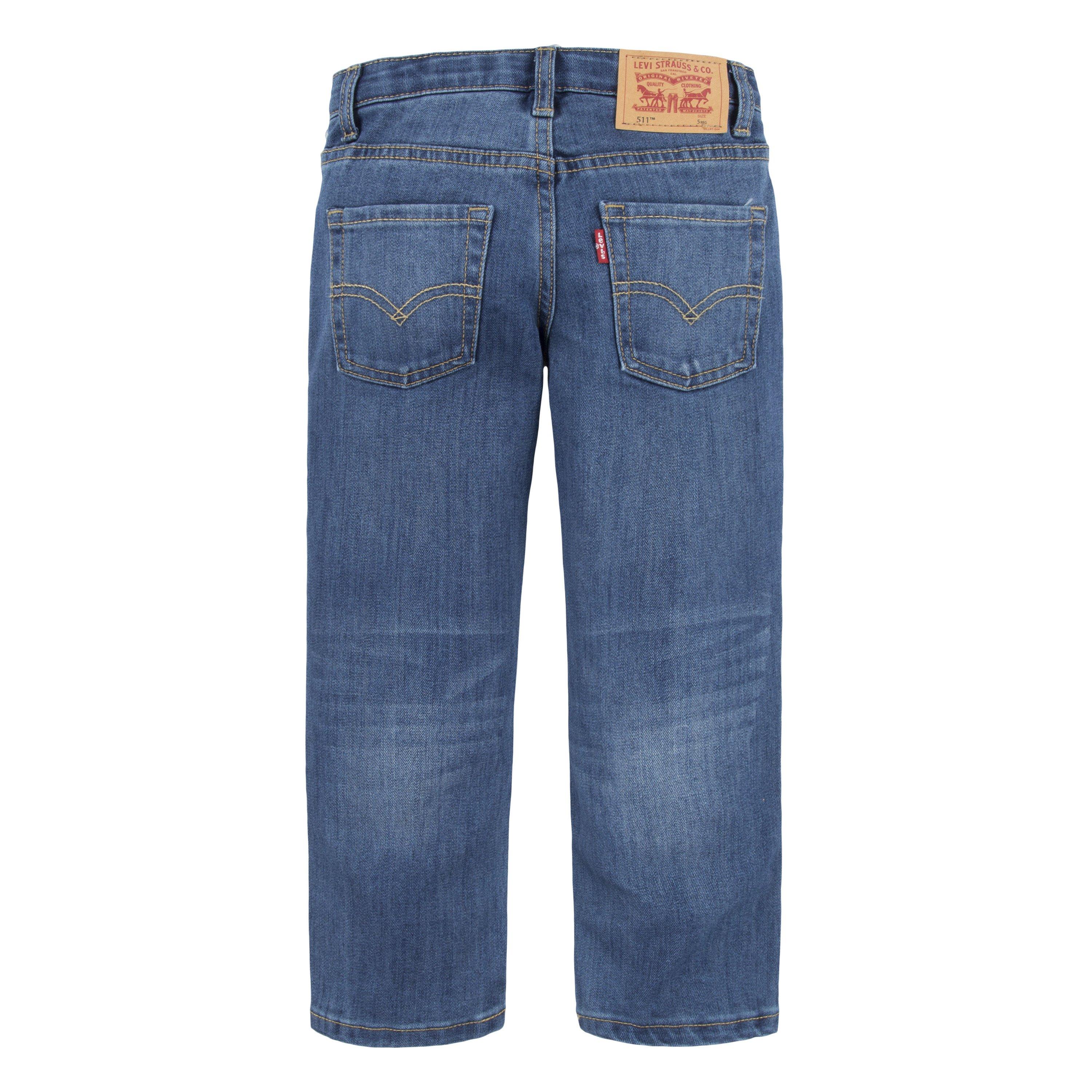 Levi's Little Boys' 511 Eco-Soft Performance Slim Fit Med Wash Well Worn Blue Denim Jeans - WELL WORN BLUE Thumbnail View 9