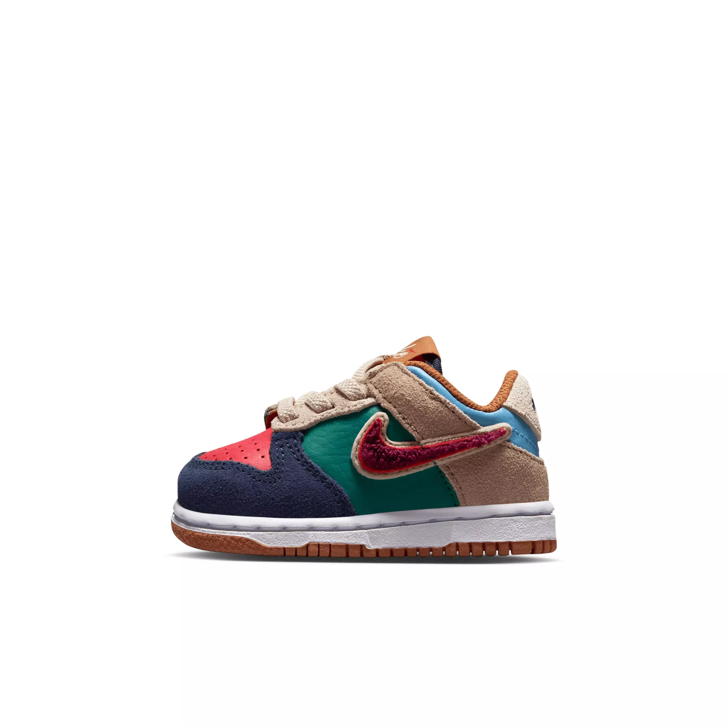 Nike Dunk Low "Midnight Navy/Green Noise/Linen/Speed Red" Infant Boys' Shoe - NAVY/GREEN/LINEN/RED