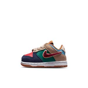 Nike Dunk Low "Midnight Navy/Green Noise/Linen/Speed Red" Infant Boys' Shoe - NAVY/GREEN/LINEN/RED