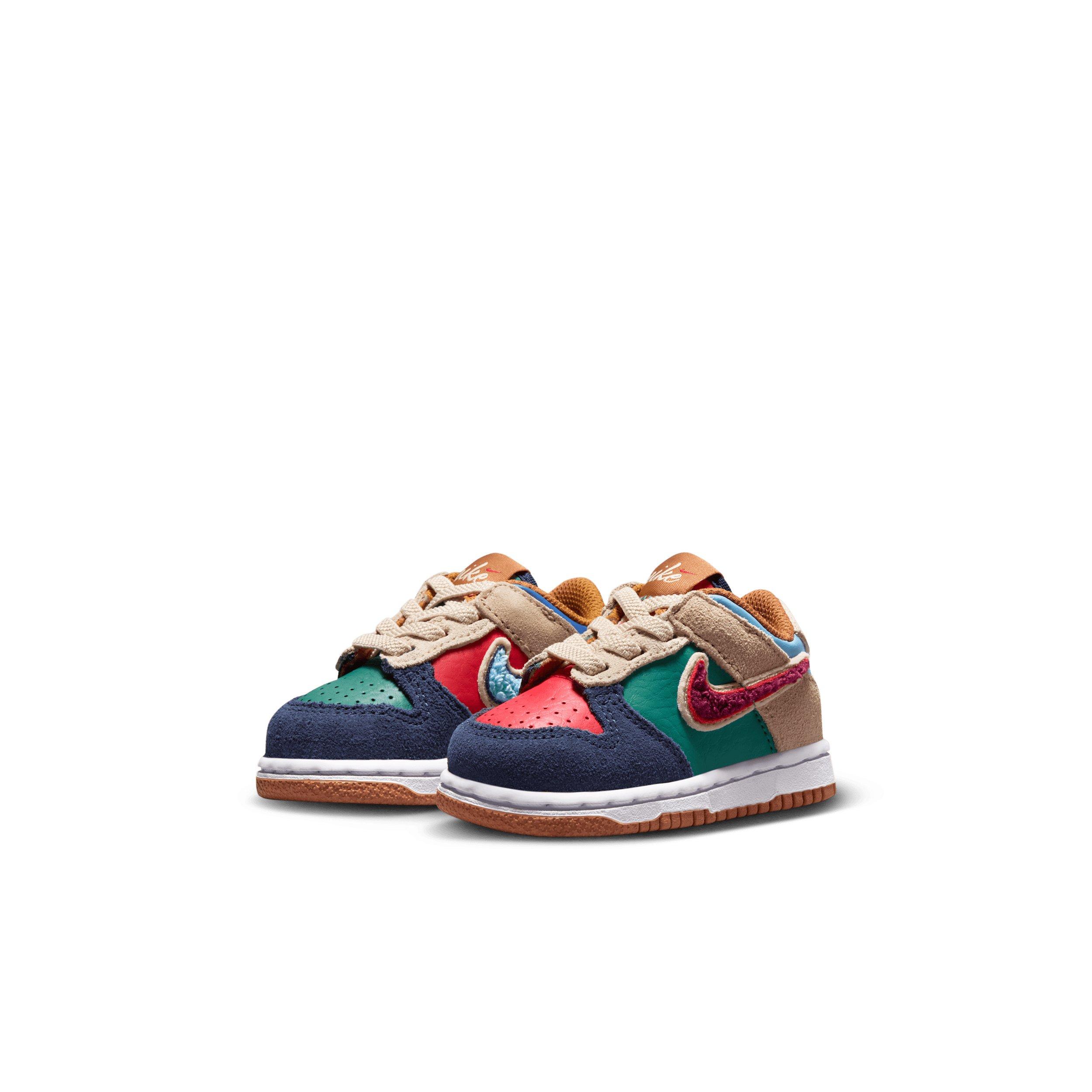 Nike Dunk Low "Midnight Navy/Green Noise/Linen/Speed Red" Infant Boys' Shoe - NAVY/GREEN/LINEN/RED
