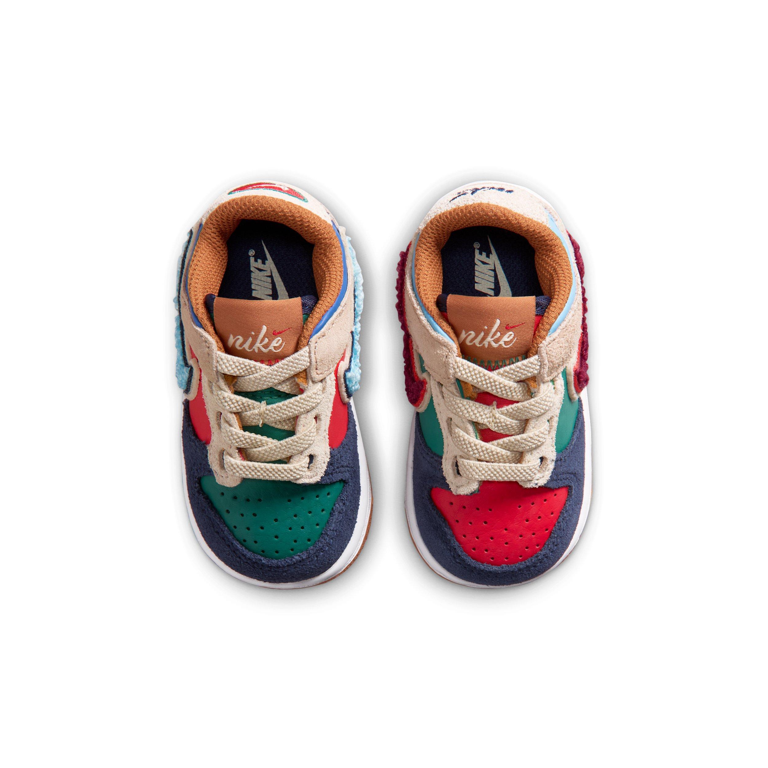 Nike Dunk Low "Midnight Navy/Green Noise/Linen/Speed Red" Infant Boys' Shoe - NAVY/GREEN/LINEN/RED