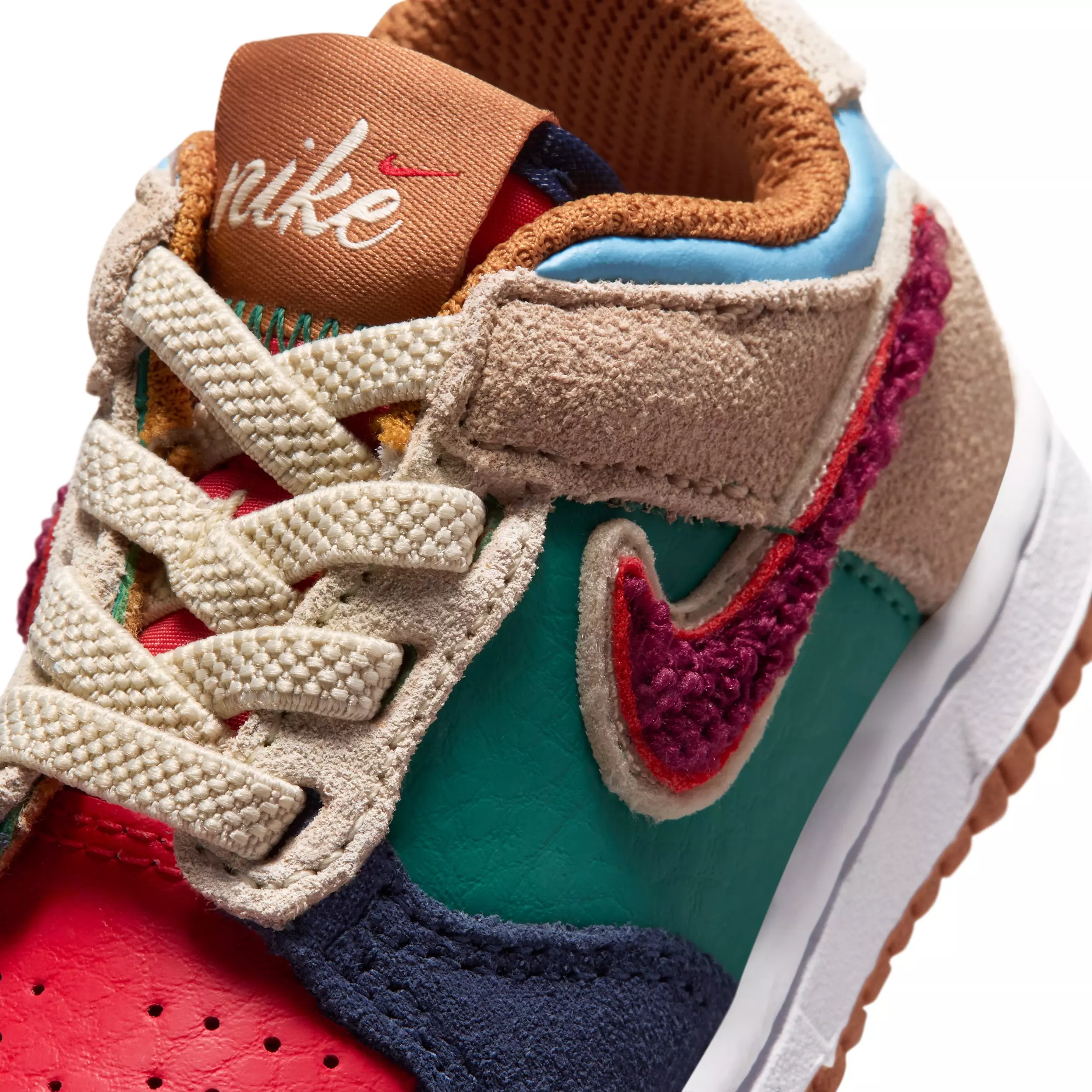 Nike Dunk Low "Midnight Navy/Green Noise/Linen/Speed Red" Infant Boys' Shoe - NAVY/GREEN/LINEN/RED