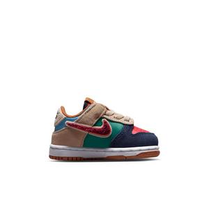 Nike Dunk Low "Midnight Navy/Green Noise/Linen/Speed Red" Infant Boys' Shoe - NAVY/GREEN/LINEN/RED