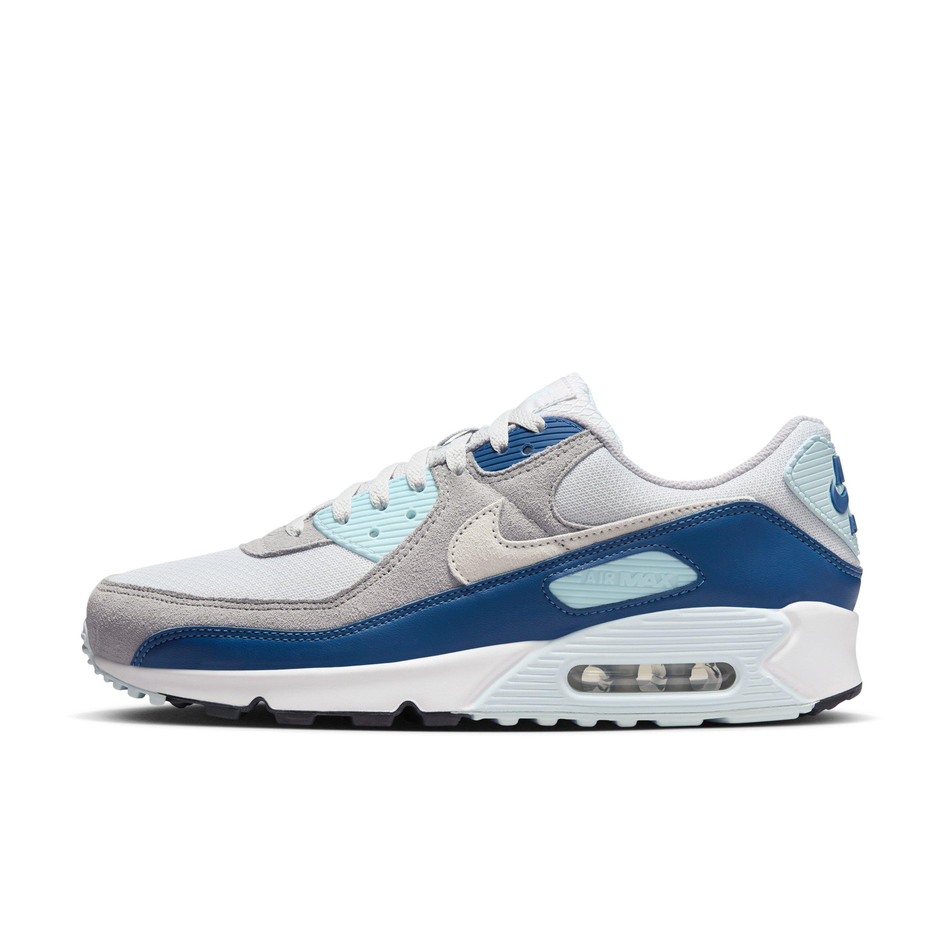 Nike Air Max 90 "Pure Platinum/Glacier Blue/Court Blue/White" Men's Shoe - PLATINUM/BLUE/BLUE/WHITE Thumbnail View 2
