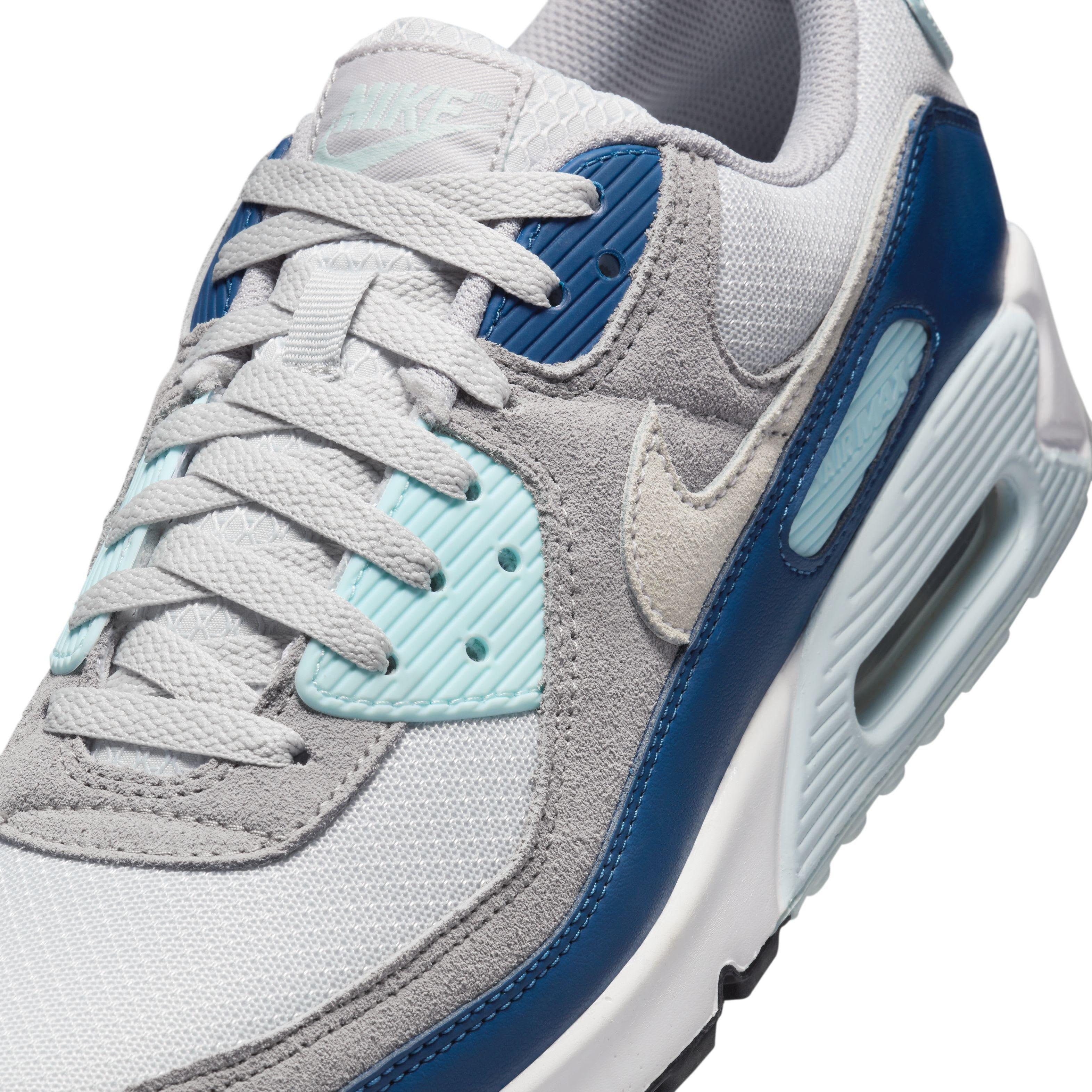 Nike Air Max 90 "Pure Platinum/Glacier Blue/Court Blue/White" Men's Shoe - PLATINUM/BLUE/BLUE/WHITE Thumbnail View 7