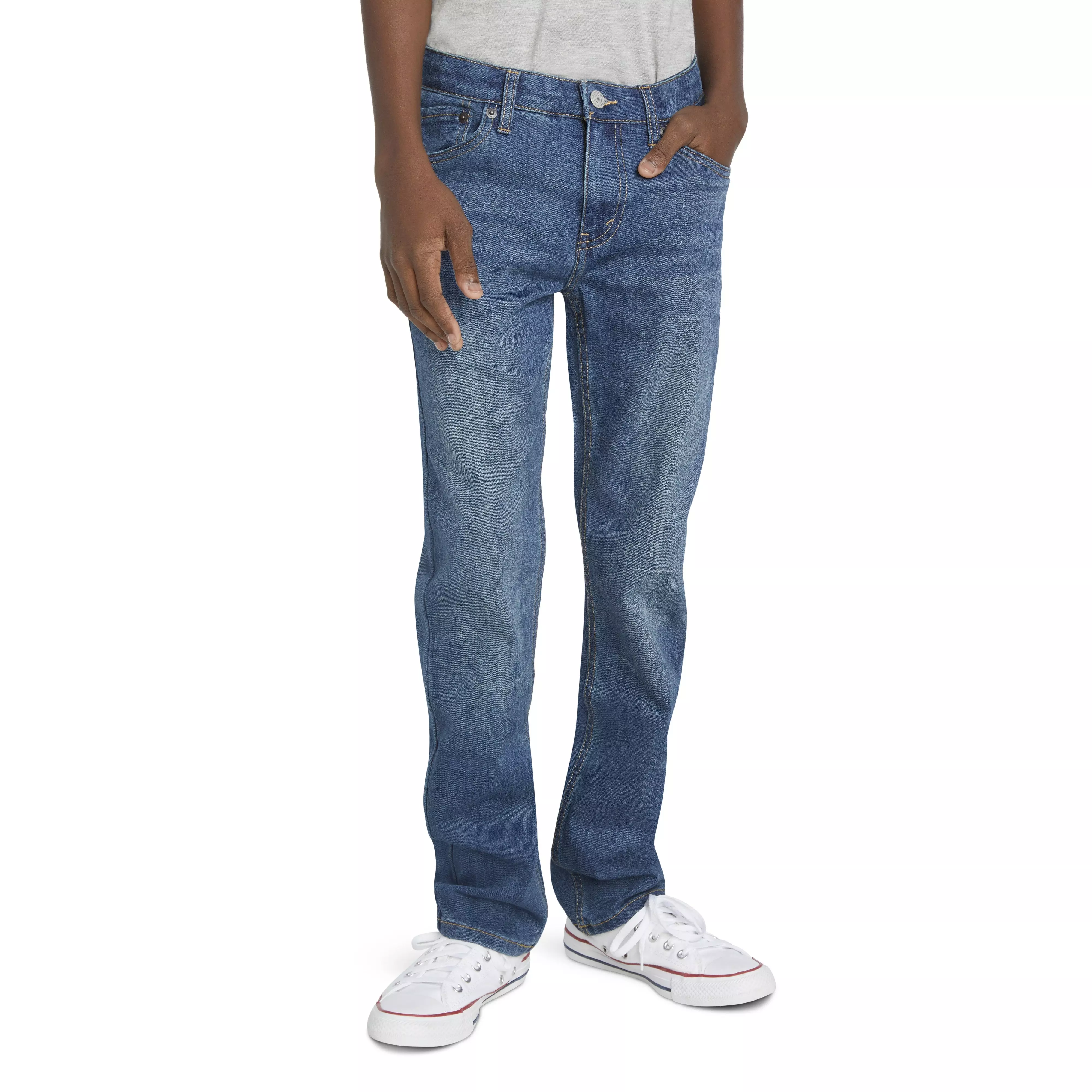 Levi's Big Boys' 511 Eco-Soft Performance Slim Fit Med Wash Well Worn Blue Denim Jeans - WELL WORN BLUE