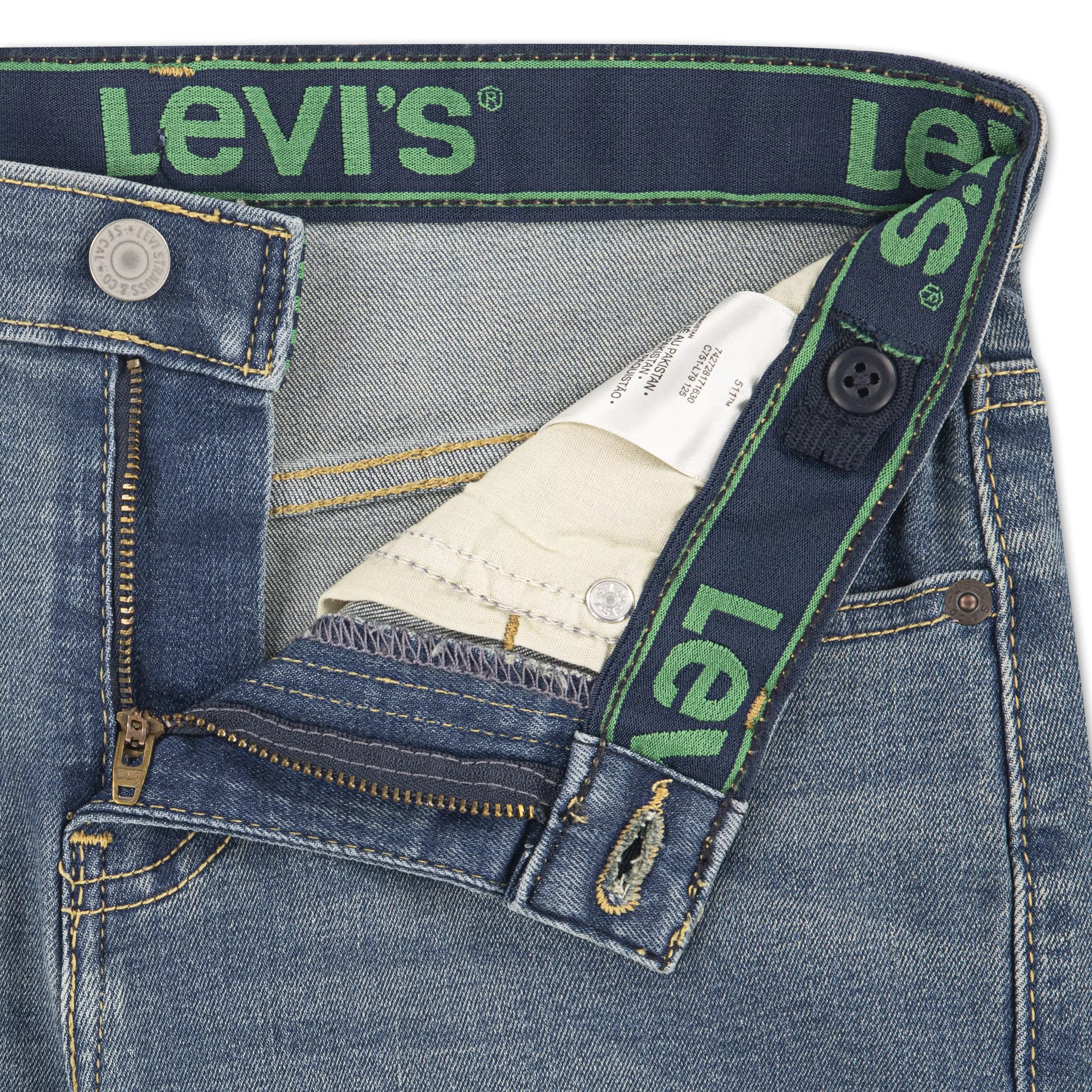 Levi's Big Boys' 511 Eco-Soft Performance Slim Fit Med Wash Well Worn Blue Denim Jeans - WELL WORN BLUE