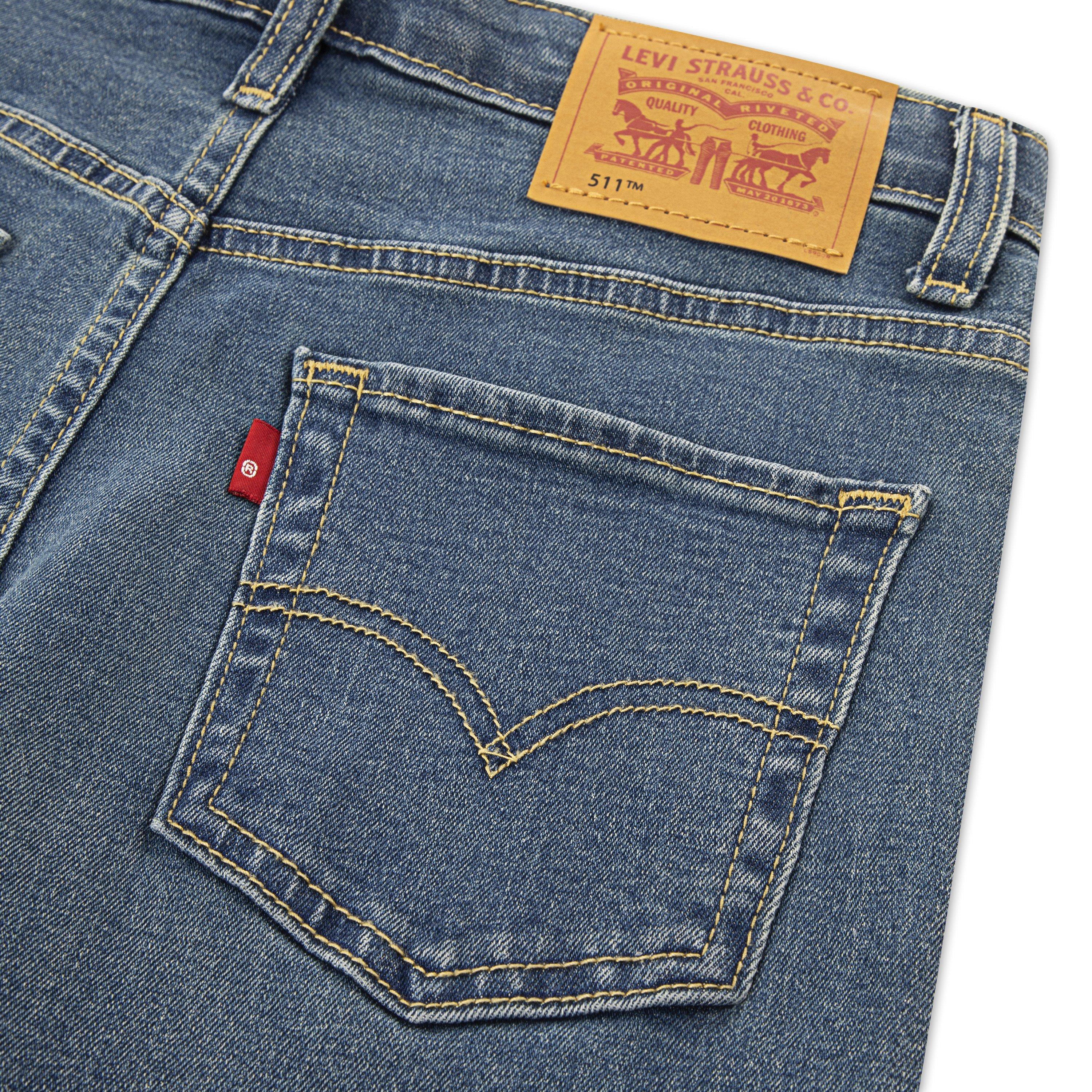 Levi's Big Boys' 511 Eco-Soft Performance Slim Fit Med Wash Well Worn Blue Denim Jeans - WELL WORN BLUE Thumbnail View 7