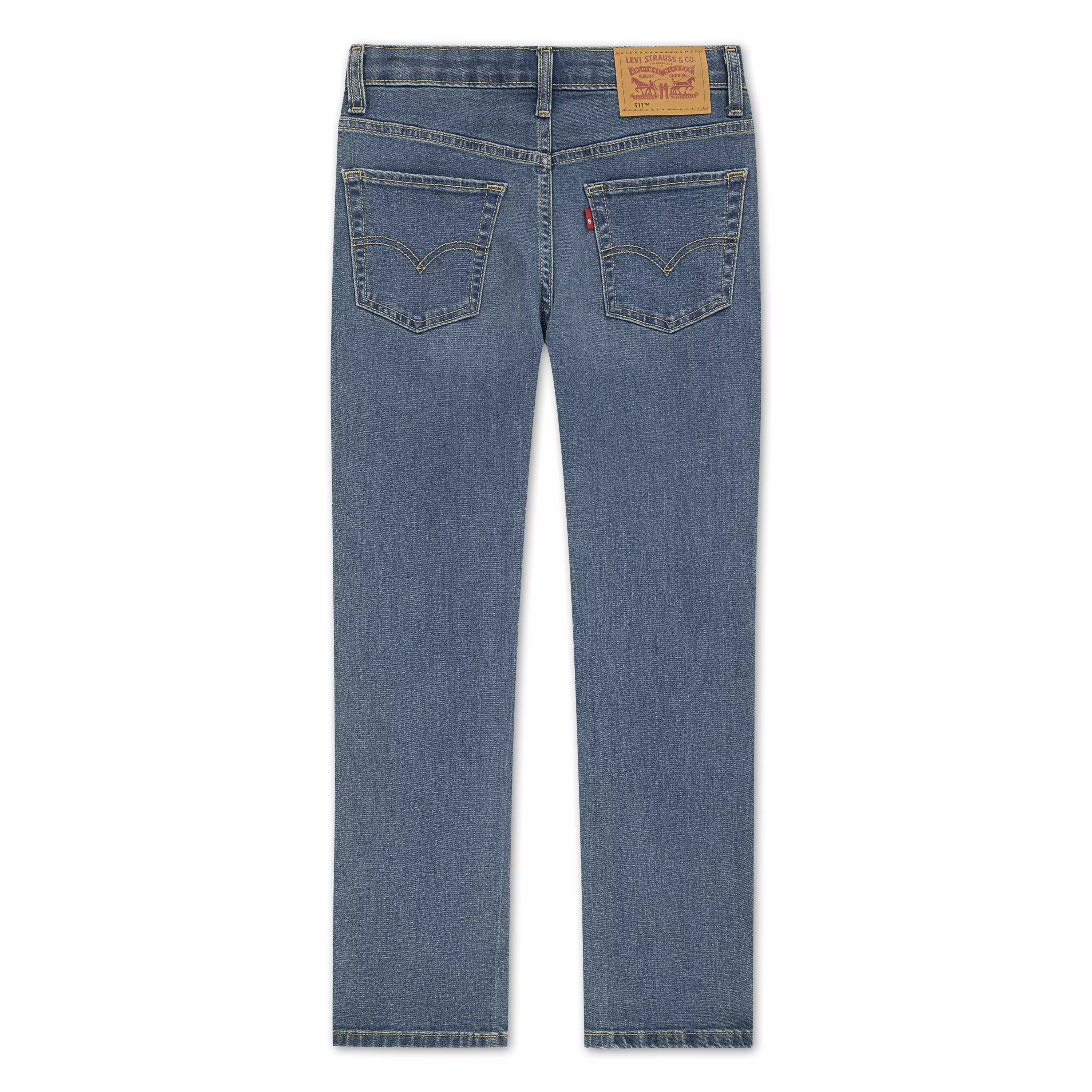 Levi's Big Boys' 511 Eco-Soft Performance Slim Fit Med Wash Well Worn Blue Denim Jeans - WELL WORN BLUE