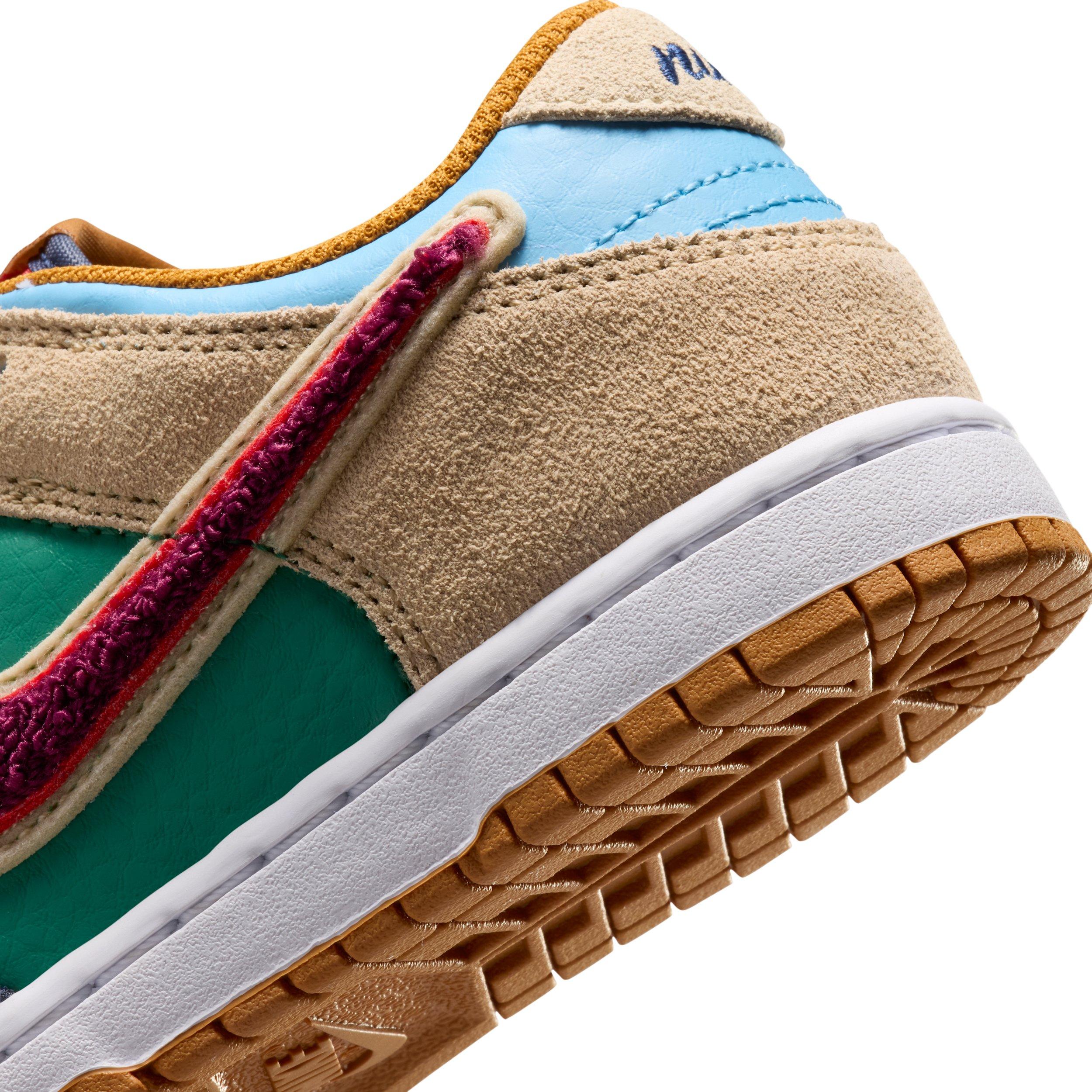 Nike Dunk Low "Midnight Navy/Green Noise/Linen/Speed Red" Preschool Boys' Shoe - NAVY/GREEN/LINEN/RED