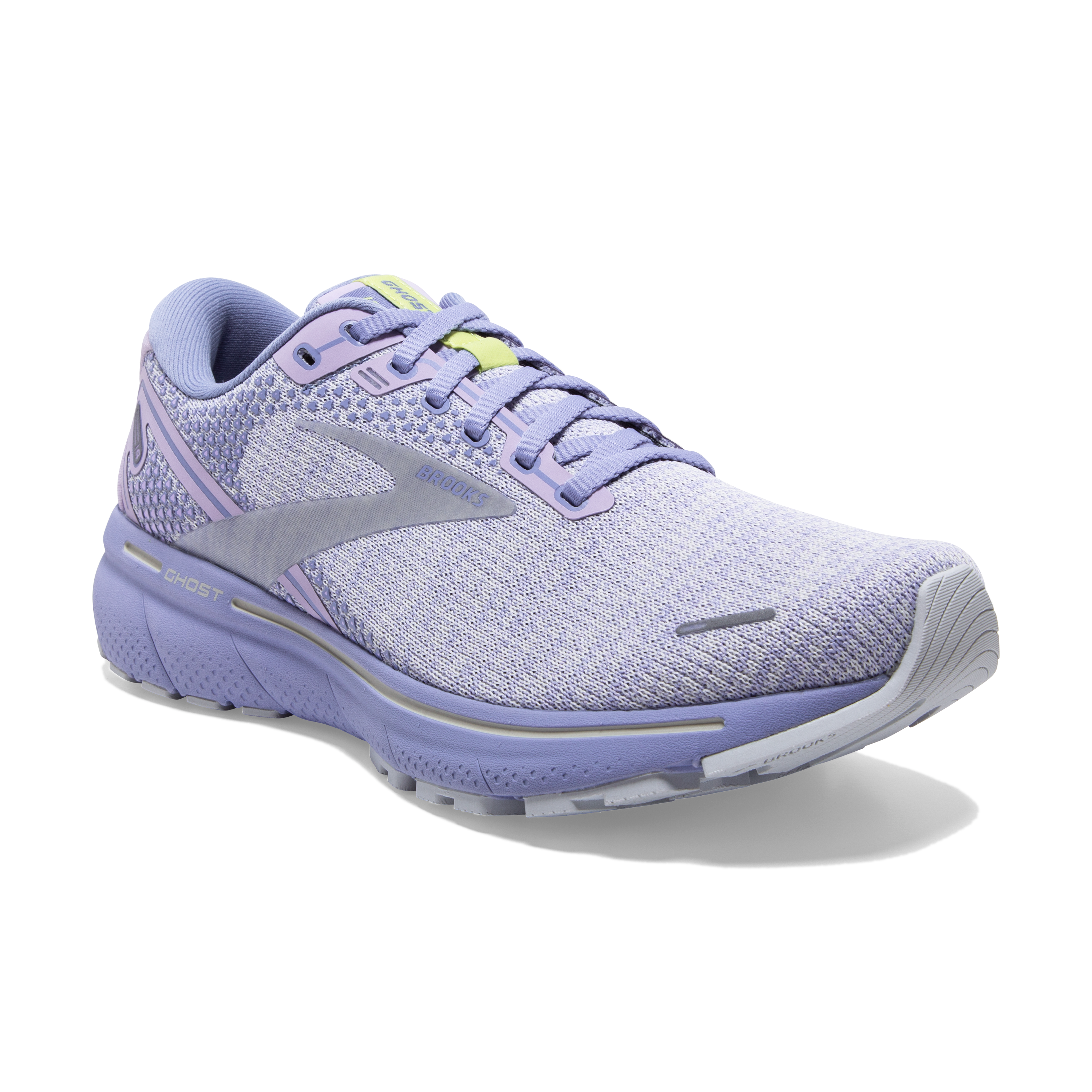 Brooks Ghost 14 "Lilac/Purple/Lime" Women's Running Shoe - LILAC/PURPLE/LIME Thumbnail View 3